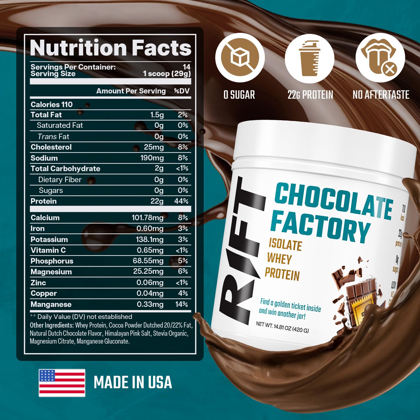 RIFT Chocolate Whey Protein Powder for Adult - Protein Isolate Powder Chocolate RIFT buy supplements canada