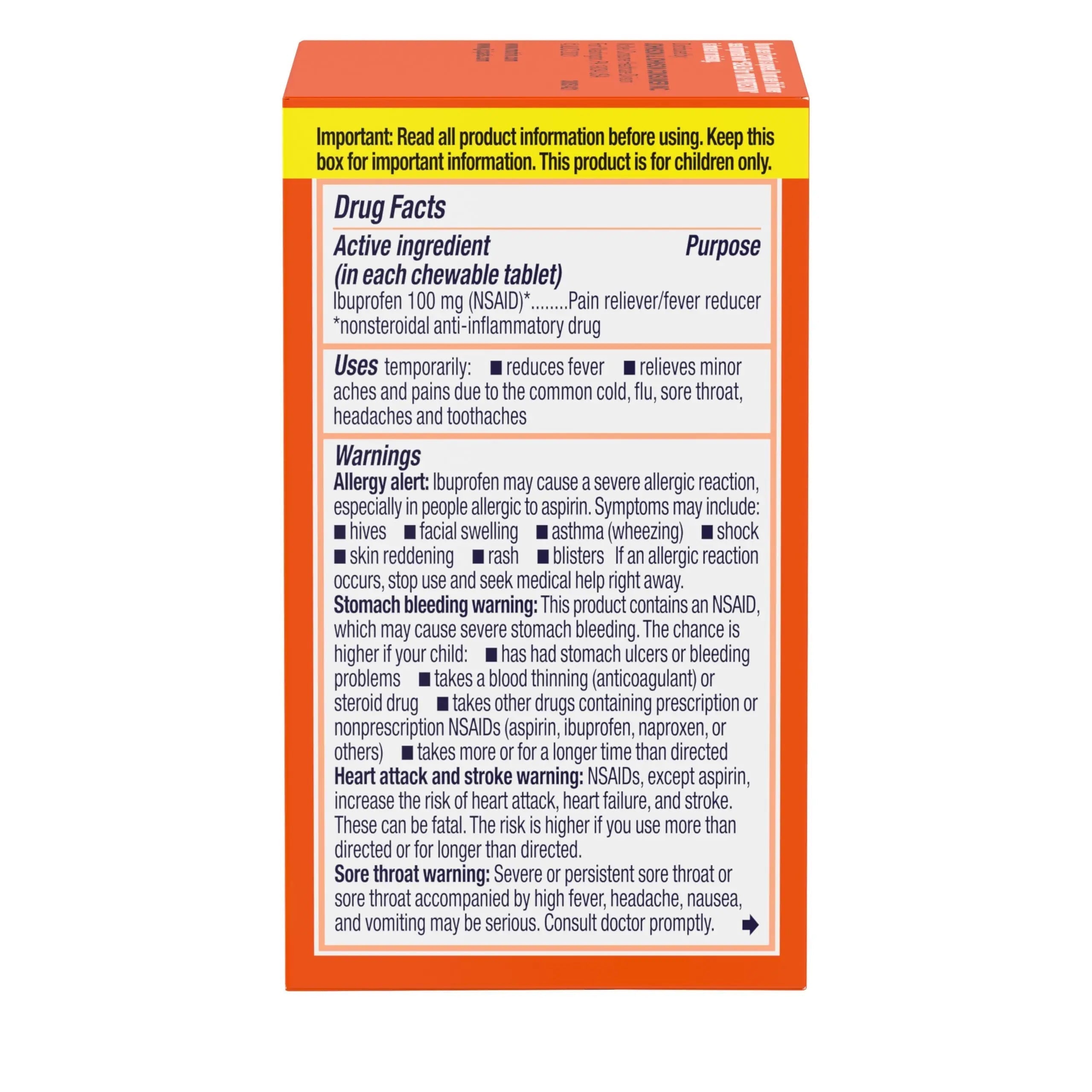 Motrin Children's Dye-Free Chewable Tablets with Ibuprofen, Kids' Fever Reducer & Pain Reliever for Sore Throat, Fever, Toothache & Pain Relief, Grape Flavor, 24 Ct Motrin buy supplements canada