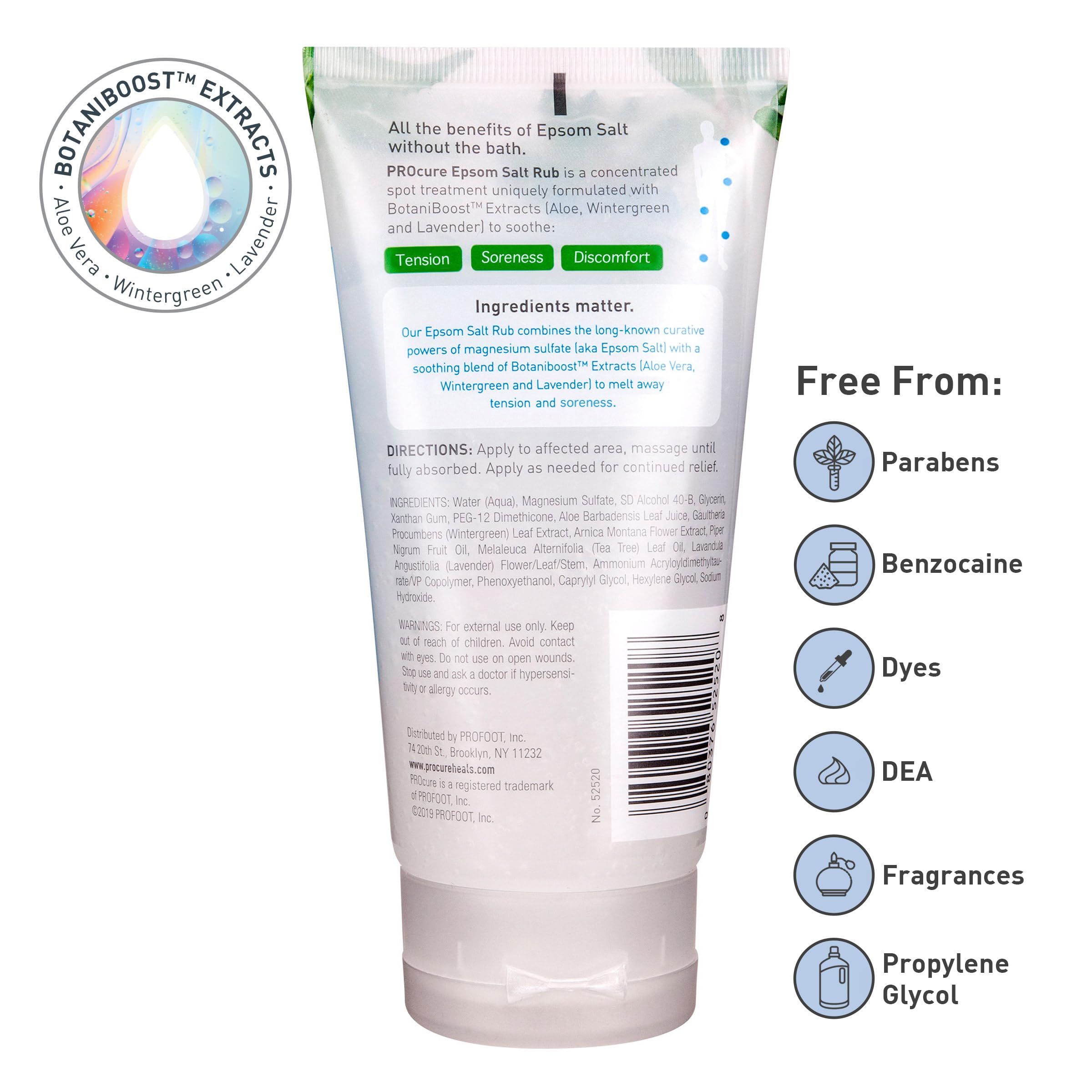 PROcure Epsom Salt Rub Gel – Concentrated Muscle Relief with Organic Aloe Vera & Essential Oils for Aches, Soreness & Tension – 2 Pack PROcure buy supplements canada