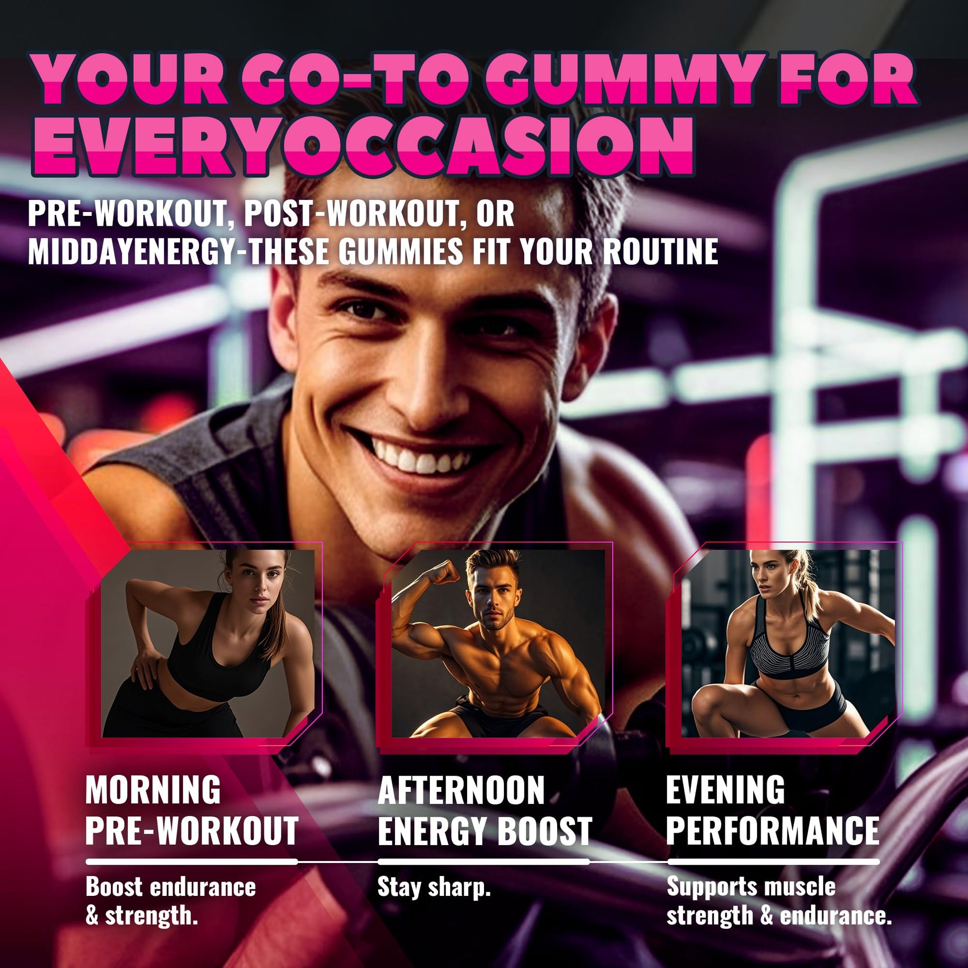 GlucoBio Creatine Monohydrate Gummies (5g) – Pre-Workout Energy & Muscle Growth Support for Men & Women GlucoBio buy supplements canada