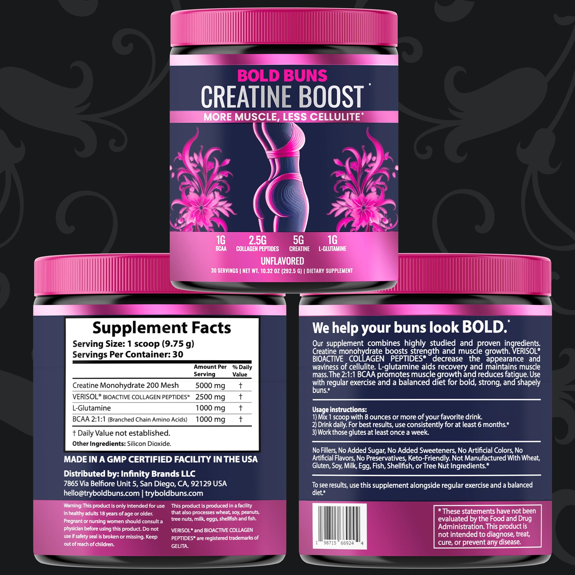 Bold Buns Creatine for Women – Booty Builder Supplement with Collagen & BCAA – Supports Muscle Development, Post-Workout Recovery, Skin Elasticity Bold Buns buy supplements canada