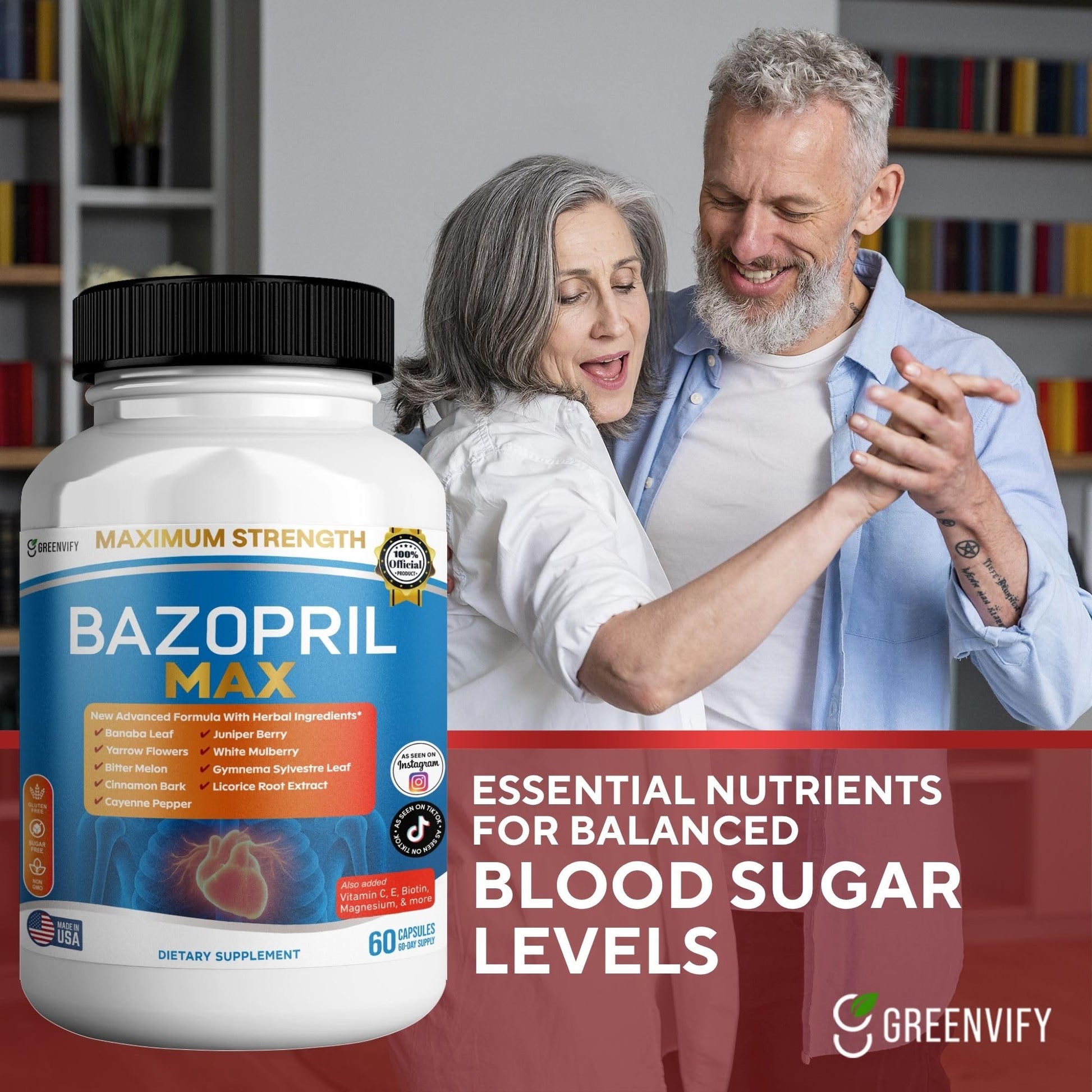 GREENVIFY Bazopril Max Maximum Strength Dietary Supplement, 60 Capsules, with Herbal Blend, Vitamins & Minerals (1) GREENVIFY buy supplements canada