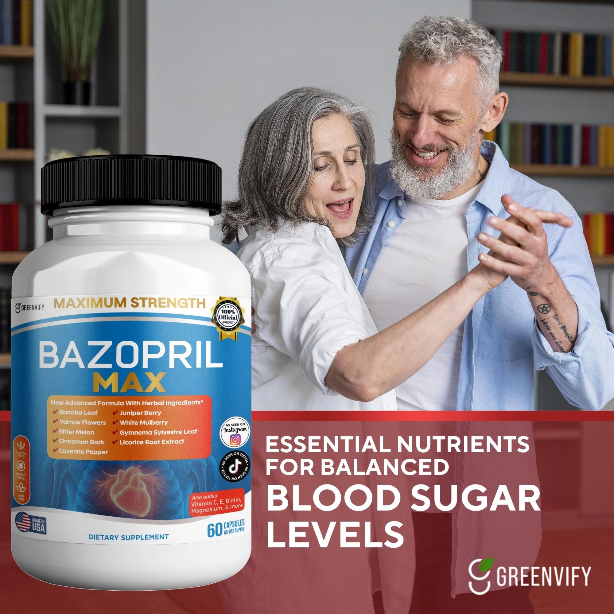 GREENVIFY Bazopril Max Maximum Strength Dietary Supplement, 60 Capsules, with Herbal Blend, Vitamins & Minerals (1) GREENVIFY buy supplements canada