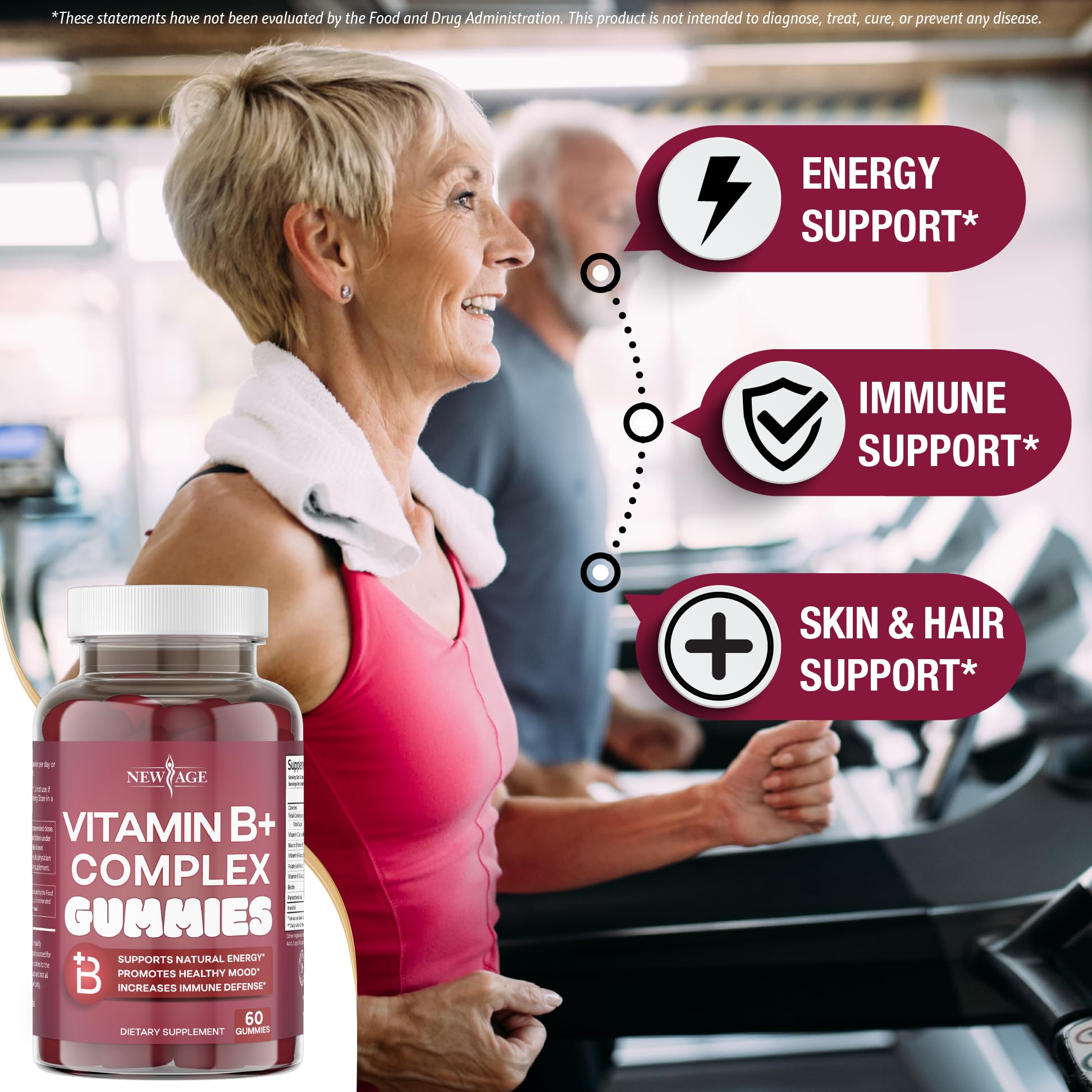 NEW AGE Vitamin B Complex Gummies with Vitamin B3, B6, & B12 – with Biotin, Folic Acid & Vitamin C – Gluten-Free, Vegan NEW AGE buy supplements canada