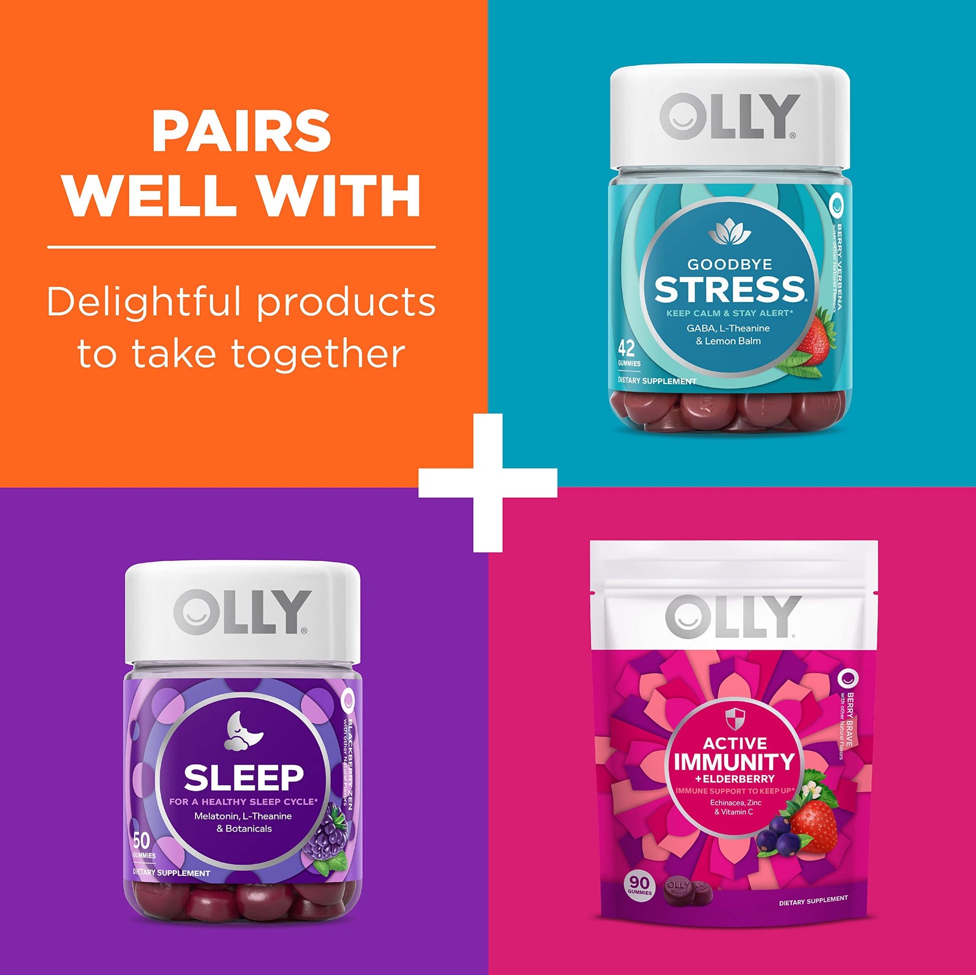 OLLY Laser Focus Gummy, Ginseng, Alpha GPC, B Vitamins, Berry Tangerine Flavor OLLY buy supplements canada