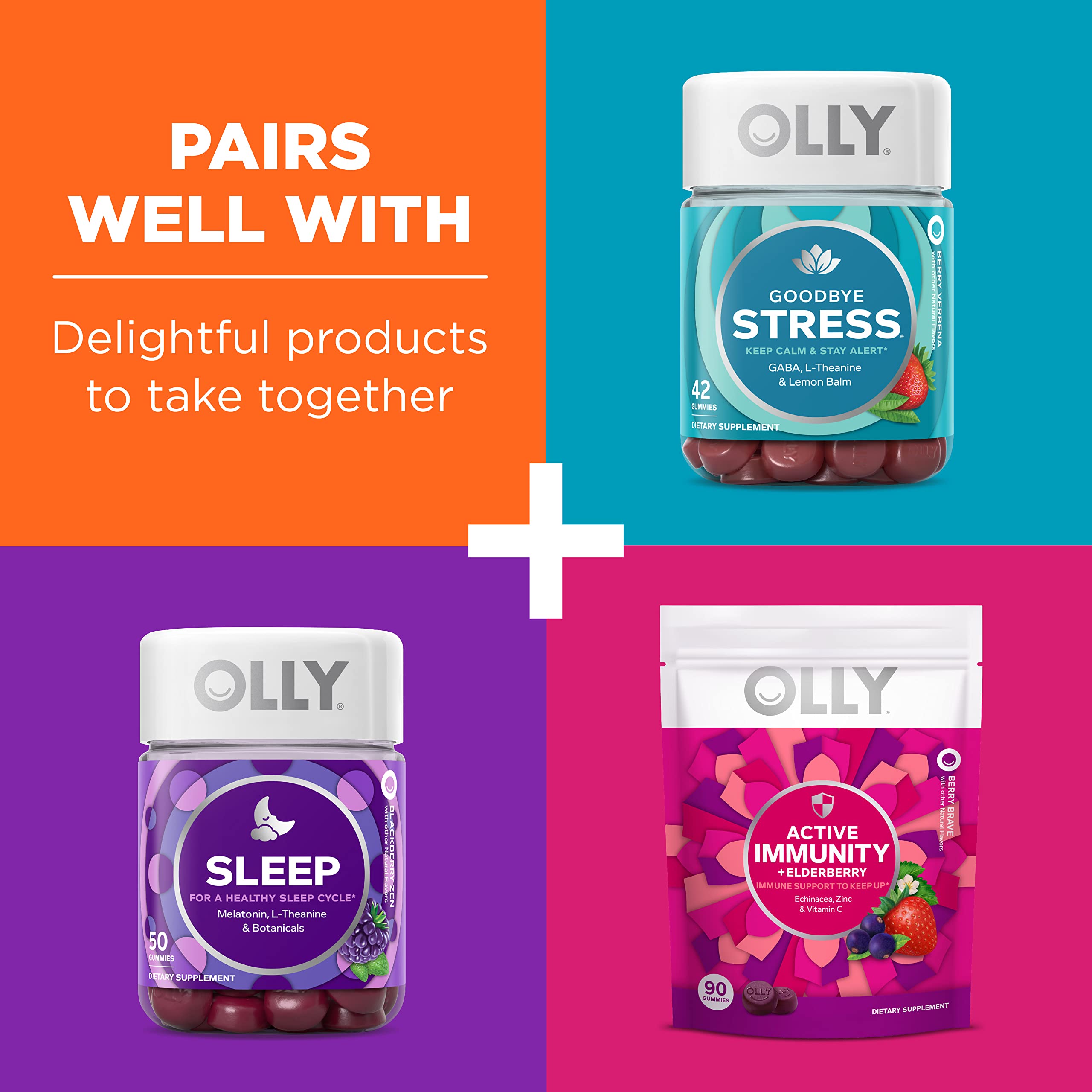 OLLY Laser Focus Gummy, Ginseng, Alpha GPC, B Vitamins, Berry Tangerine Flavor OLLY buy supplements canada