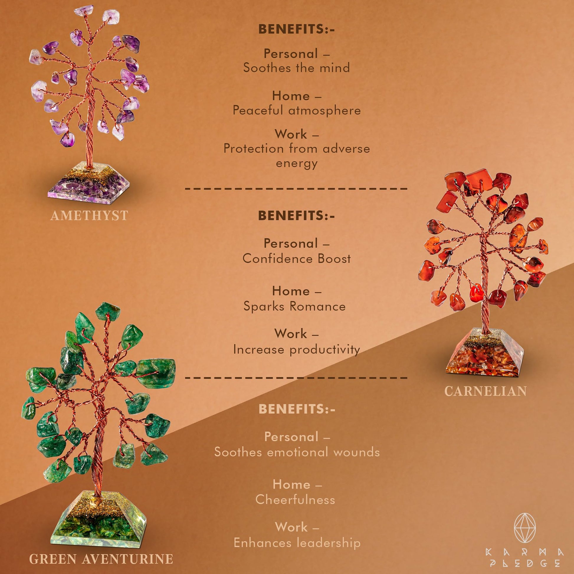 Crystal Tree Tree of Life 7 Chakra Healing Crystals & Stones for Positive Energy, Good Luck Gifts KARMAPLEDGE buy supplements canada