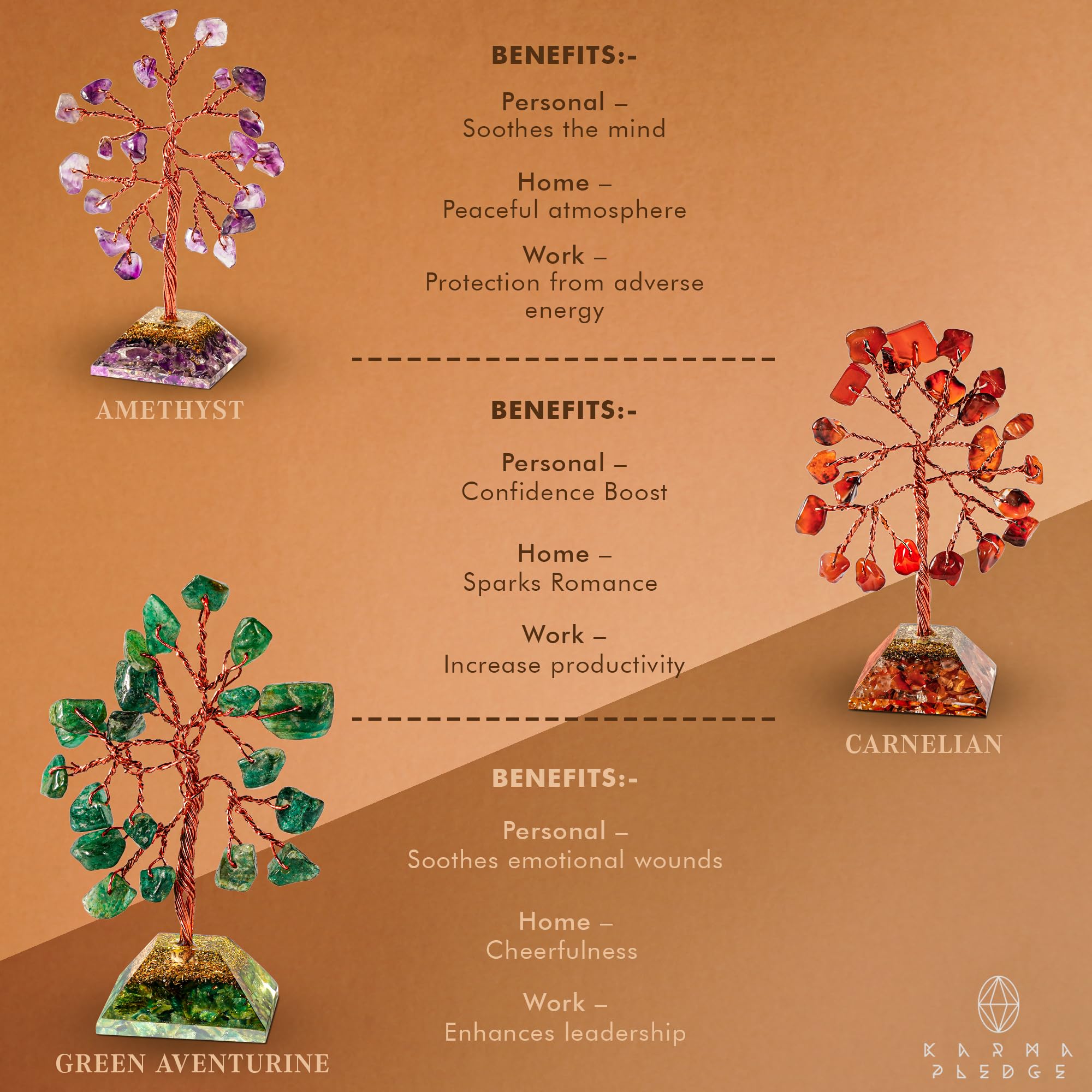 Crystal Tree Tree of Life 7 Chakra Healing Crystals & Stones for Positive Energy, Good Luck Gifts KARMAPLEDGE buy supplements canada