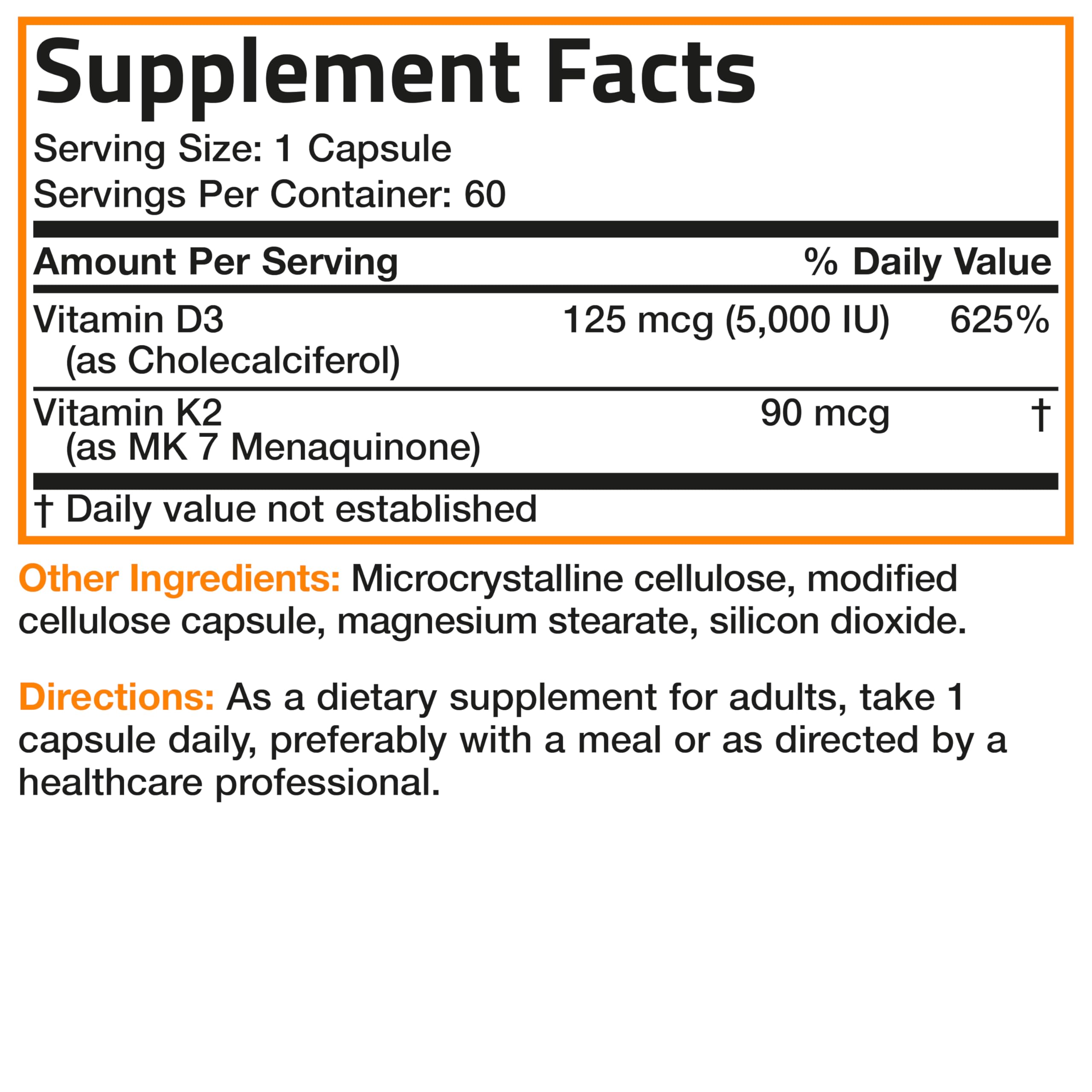 Bronson Vitamin K2 D3 (MK7) Supplement Non-GMO Formula Vitamin D3 5000IU (125 mcg) & 90 mcg K2 MK-7 Bronson buy supplements canada