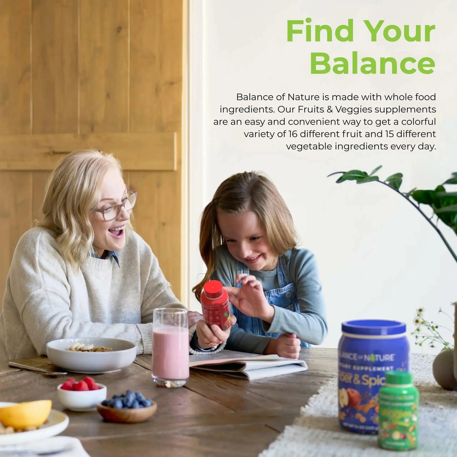 Balance of Nature Fruits & Veggies Supplements - Whole Fruit and Vegetable Ingredients for Women, Men, and Kids - 90 Fruits Capsules, 90 Veggies Capsules - 2 Sets Balance of Nature buy supplements canada