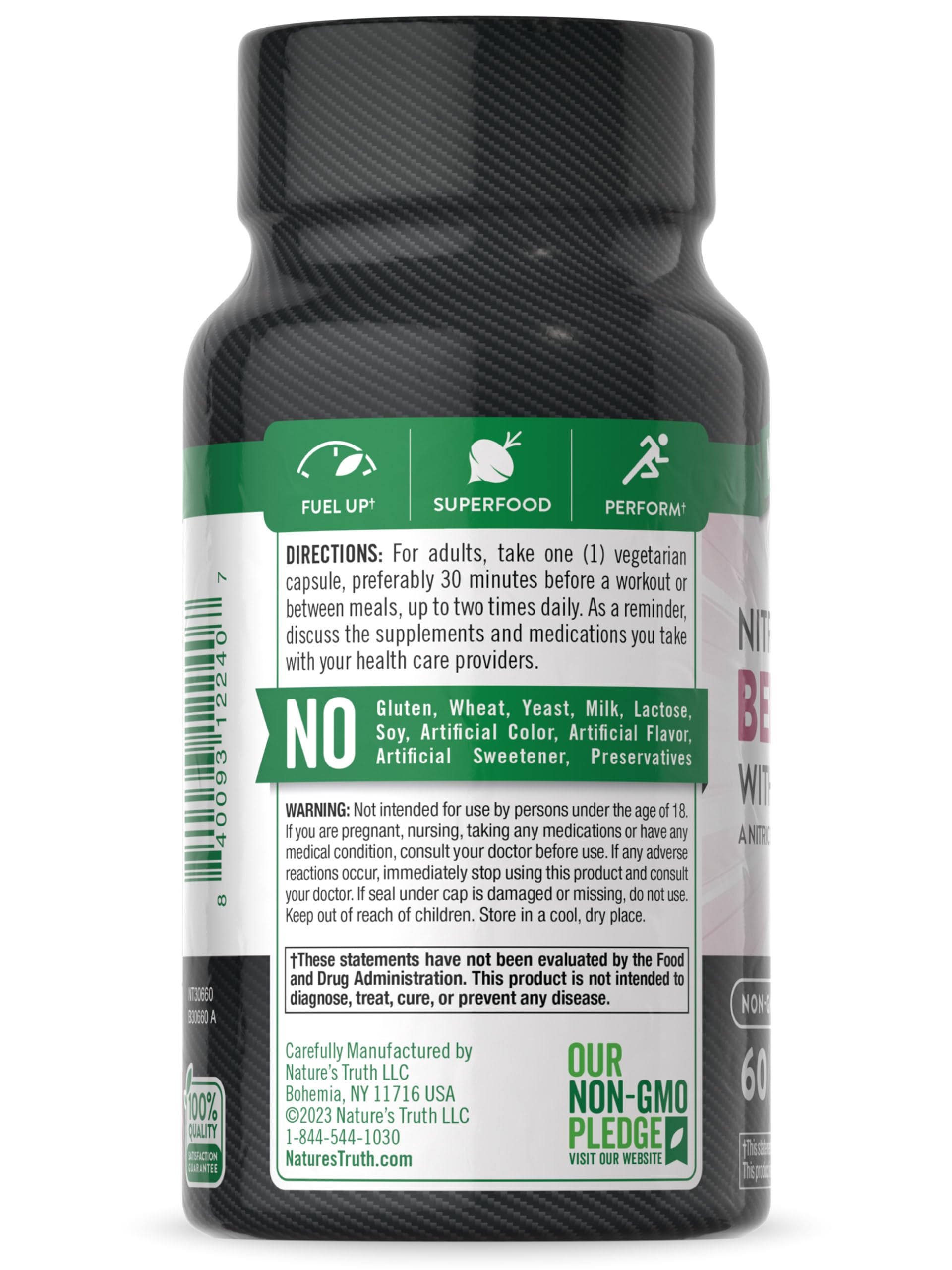 Nature's Truth Beet Root Capsules | 60 Count | Nitric Oxide Supplement for Men and Women Nature's Truth buy supplements canada