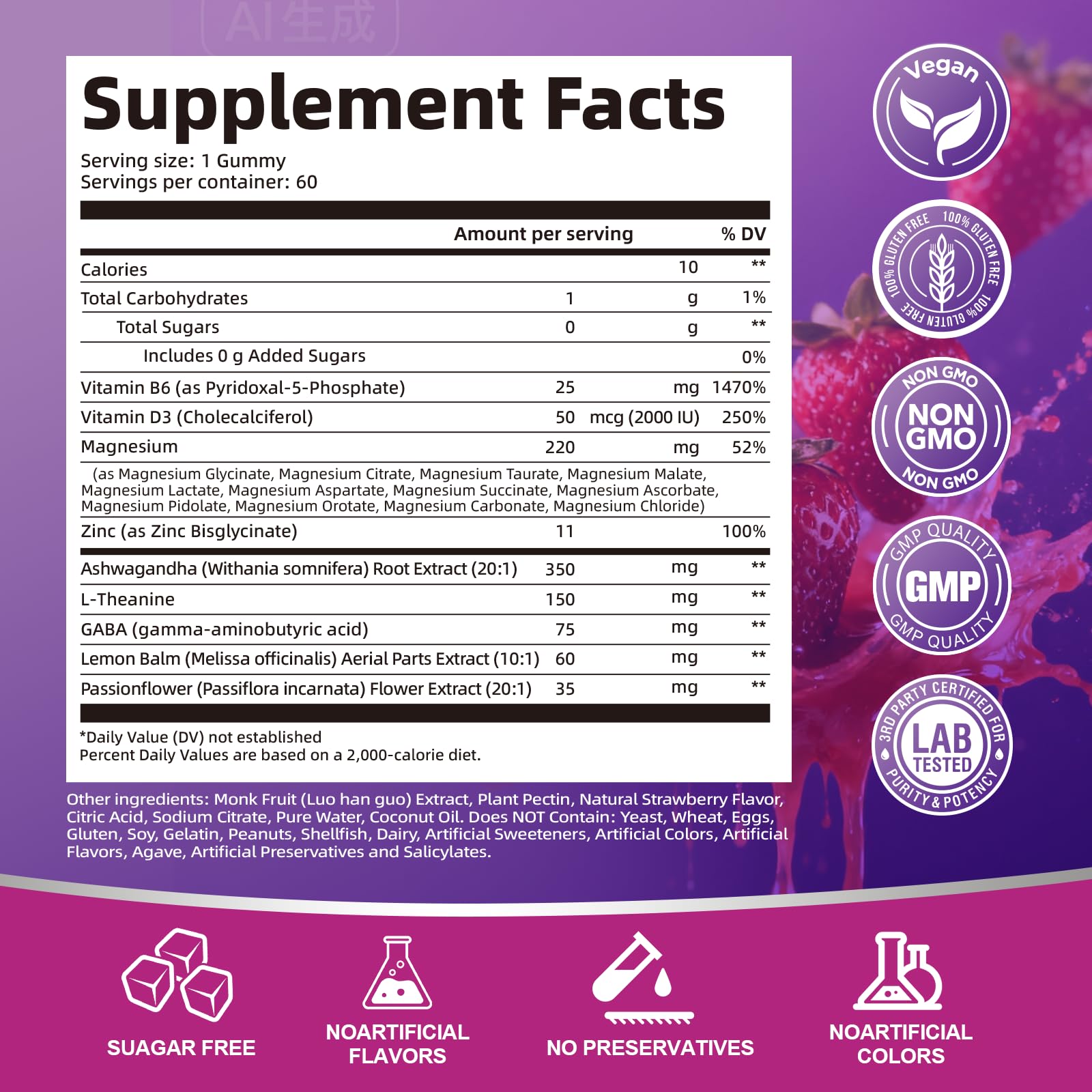Migcopat Magnesium Complex Gummies, 20 in 1 Magnesium Gummy with Glycinate Citrate Malate Taurate - Ashwagandha, L-Theanine, D3&Zinc for Relaxation, Migcopat buy supplements canada