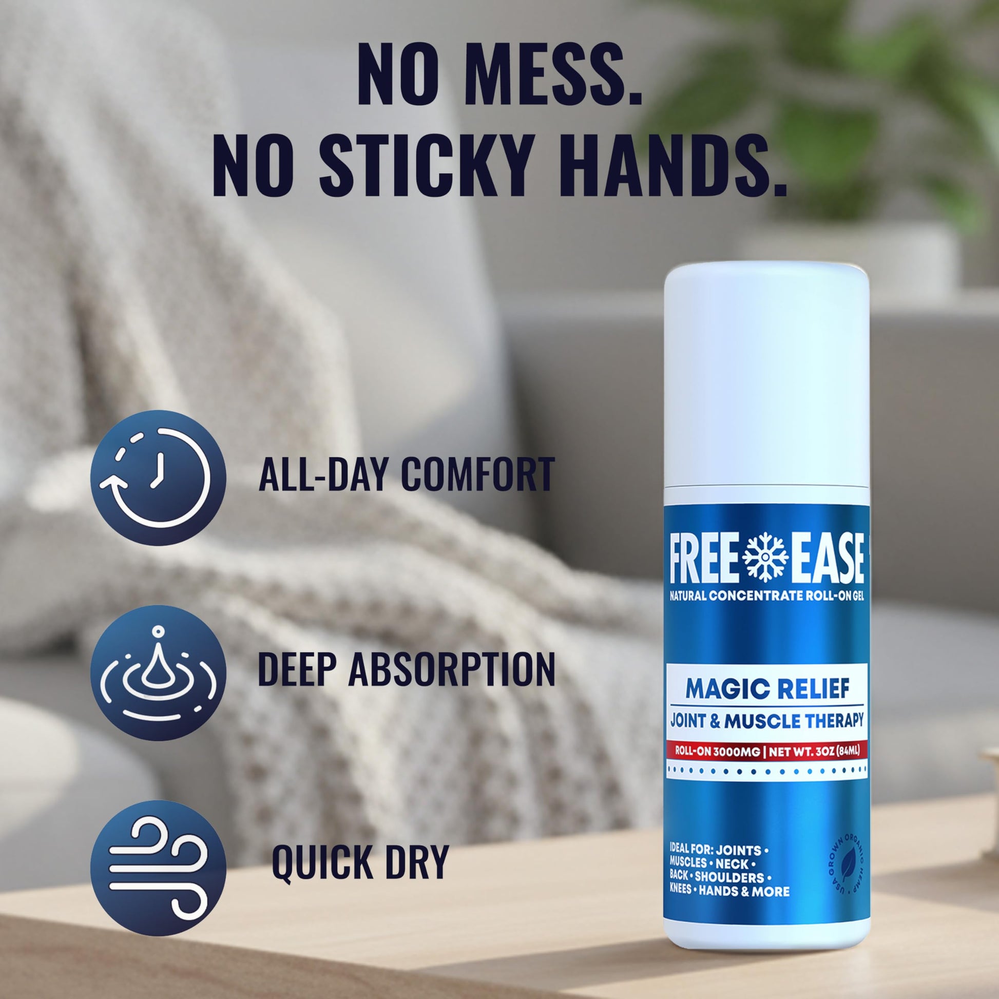 Free-Ease Magic Relief Roller – Nerve Joint and Muscle Pain Relief Roll On – Fast Cooling Therapy for Back, Neck, Shoulder, Knee Pain - Supports Joint Flexibility and Overall Mobility - Made in USA FREE EASE buy supplements canada