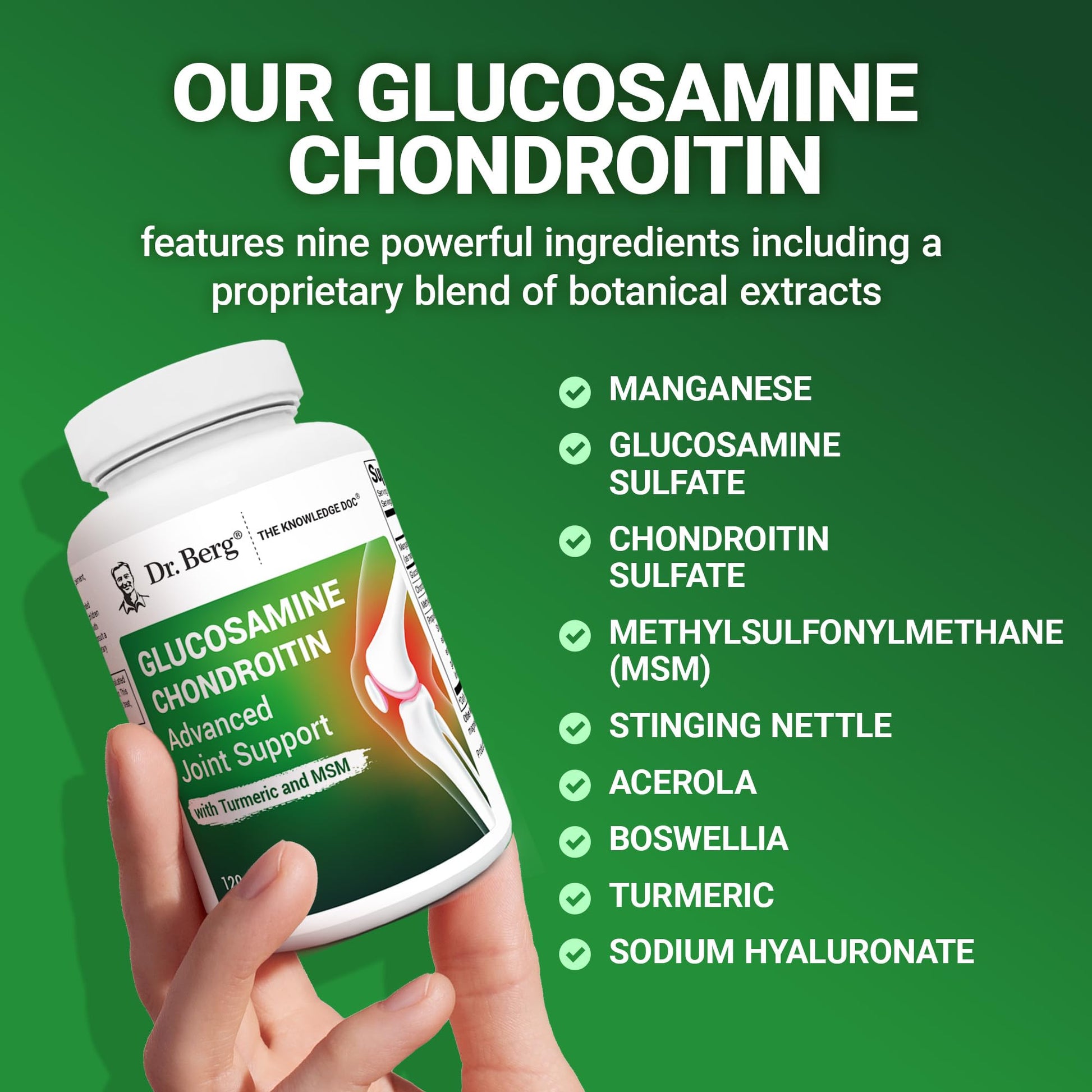 Dr. Berg Glucosamine Chondroitin MSM Turmeric & Boswellia - Advanced Joint Support Supplement with 1500 mg Glucosamine Sulfate - Includes 120 Capsules Dr. Berg Nutritionals buy supplements canada