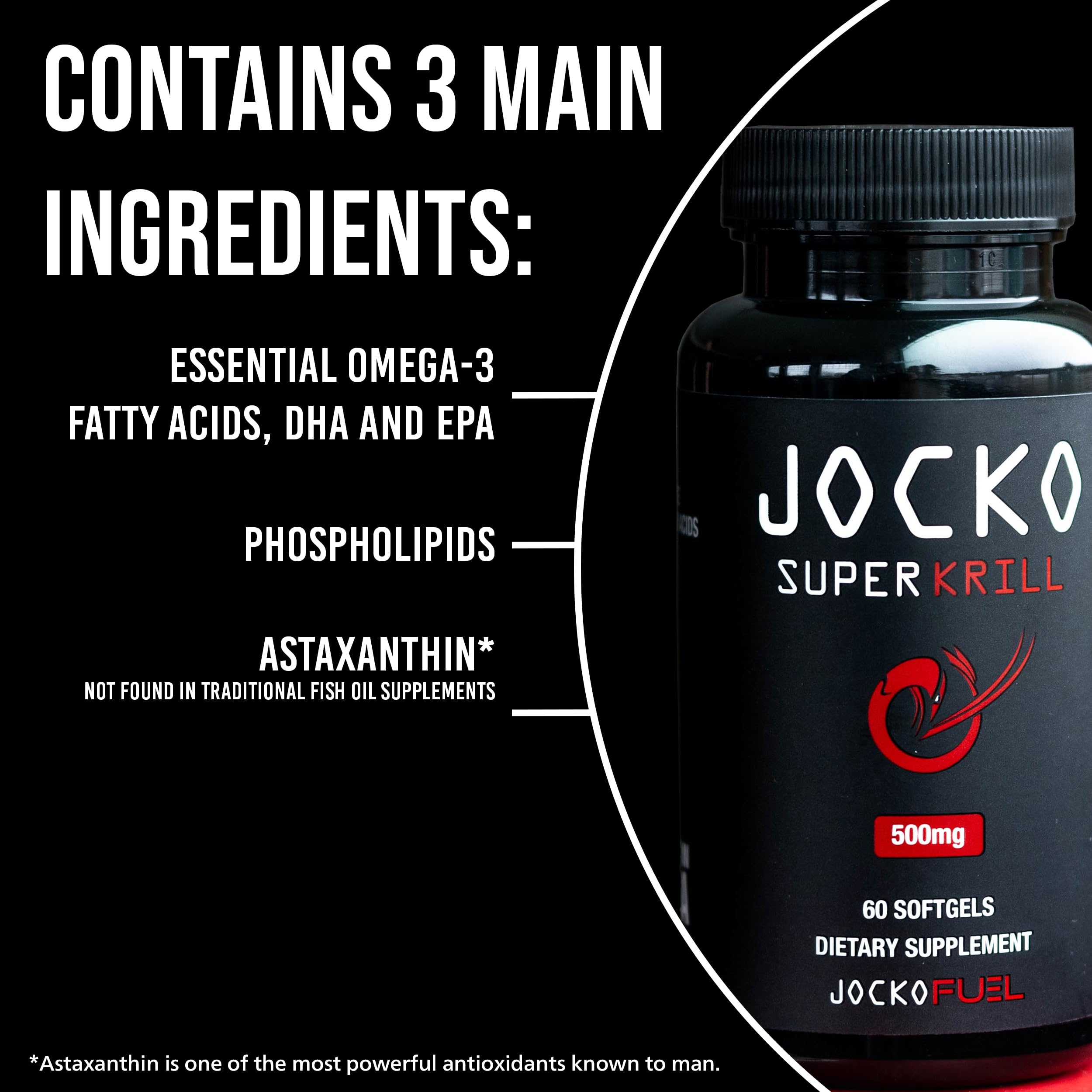 Jocko Fuel Antarctic Krill Oil Omega 3 Fatty Acid Supplements DHA & EPA - 1000mg Softgels - Supports Joints, Mobility & Mental Function (60 Softgels) Jocko Fuel buy supplements canada