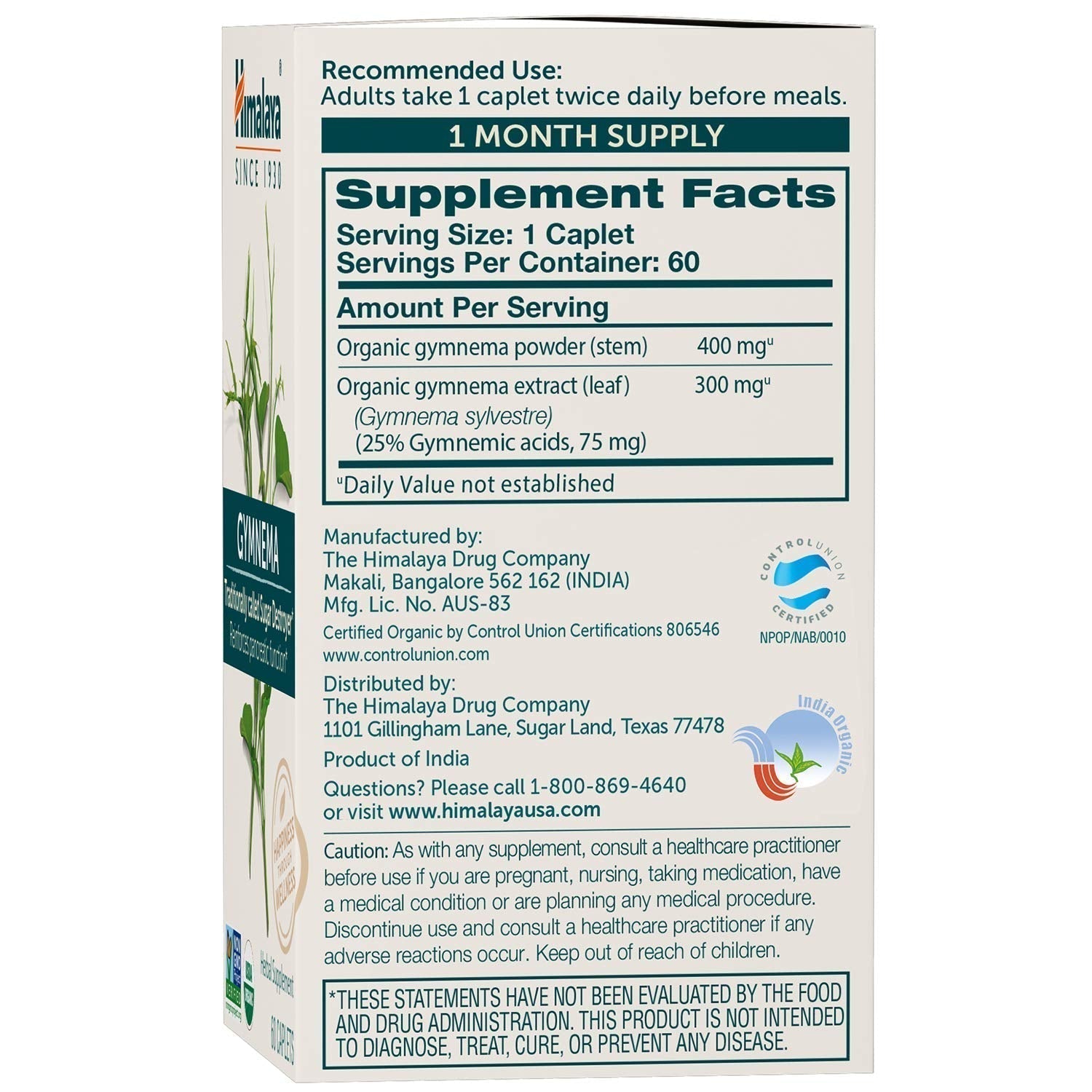 Himalaya Organic Gymnema Herbal Supplement for Weight Management, USDA Certified Himalaya buy supplements canada
