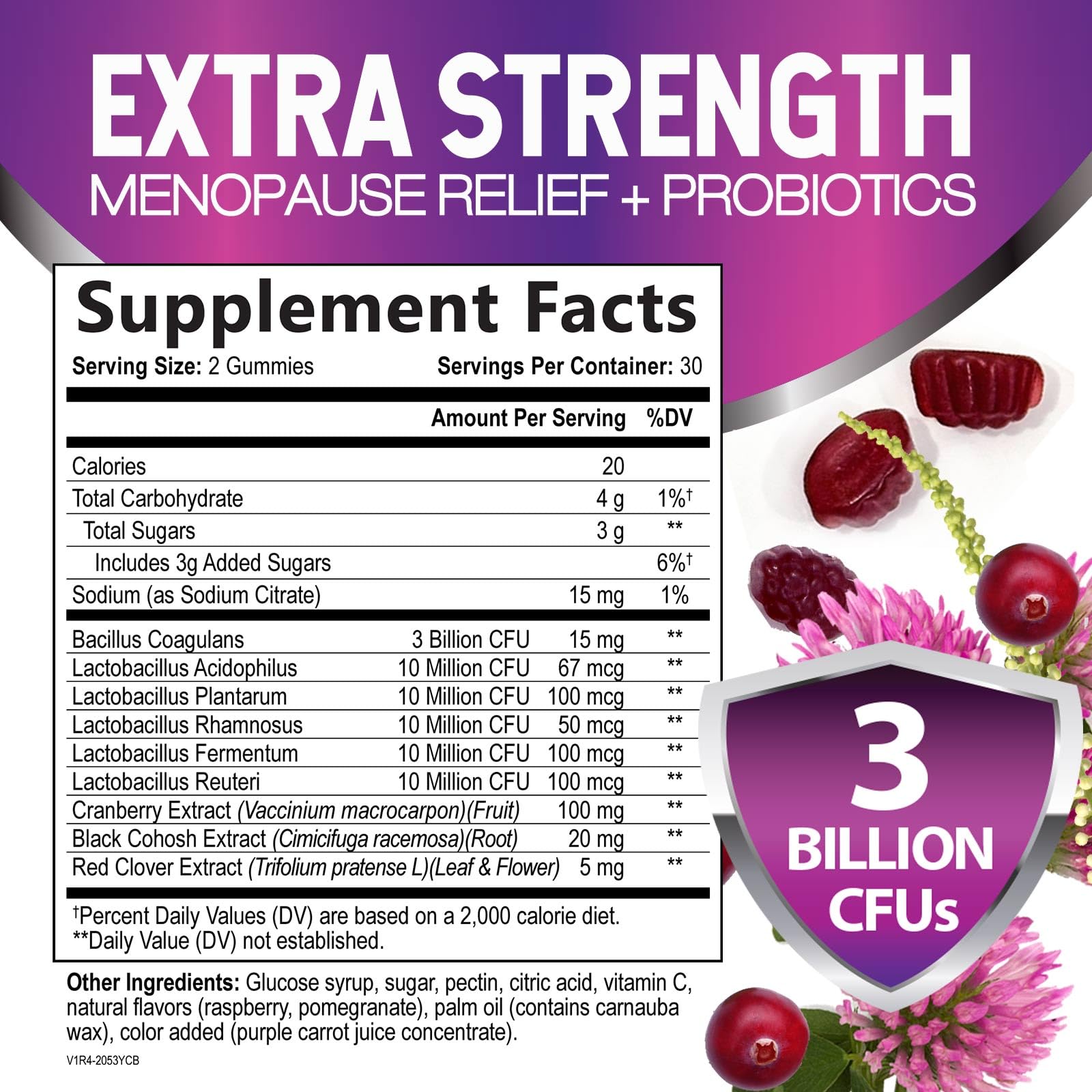 Menopause Supplement Gummies - 3 Billion CFU Women's Probiotics - Advanced Menopause Relief Formula for Women with Black Cohosh & Red Clover - Mild Hot Flashes & Night Sweats Support - 60 Gummies Nature's Nutrition buy supplements canada