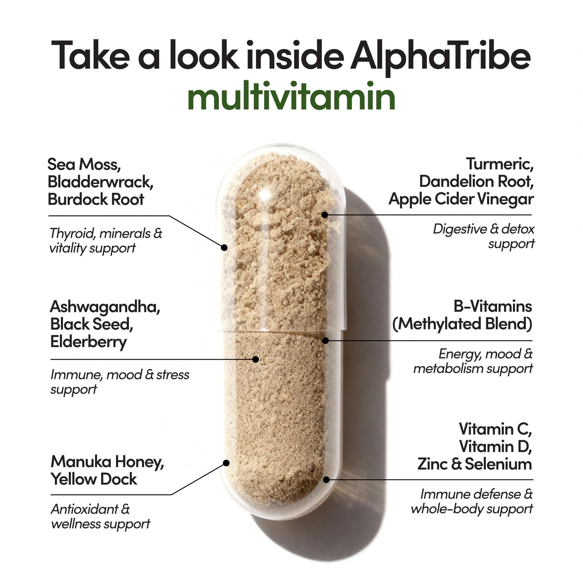 Alpha Tribe Multivitamin for Men with Seamoss Black Seed Oil Ashwagandha Burdock Root, Turmeric Bladderwrack, Vitamin C, Elderberry, Manuka, Yellow Dock | Daily Men's Vitamins and Minerals Supplement Alpha Tribe buy supplements canada