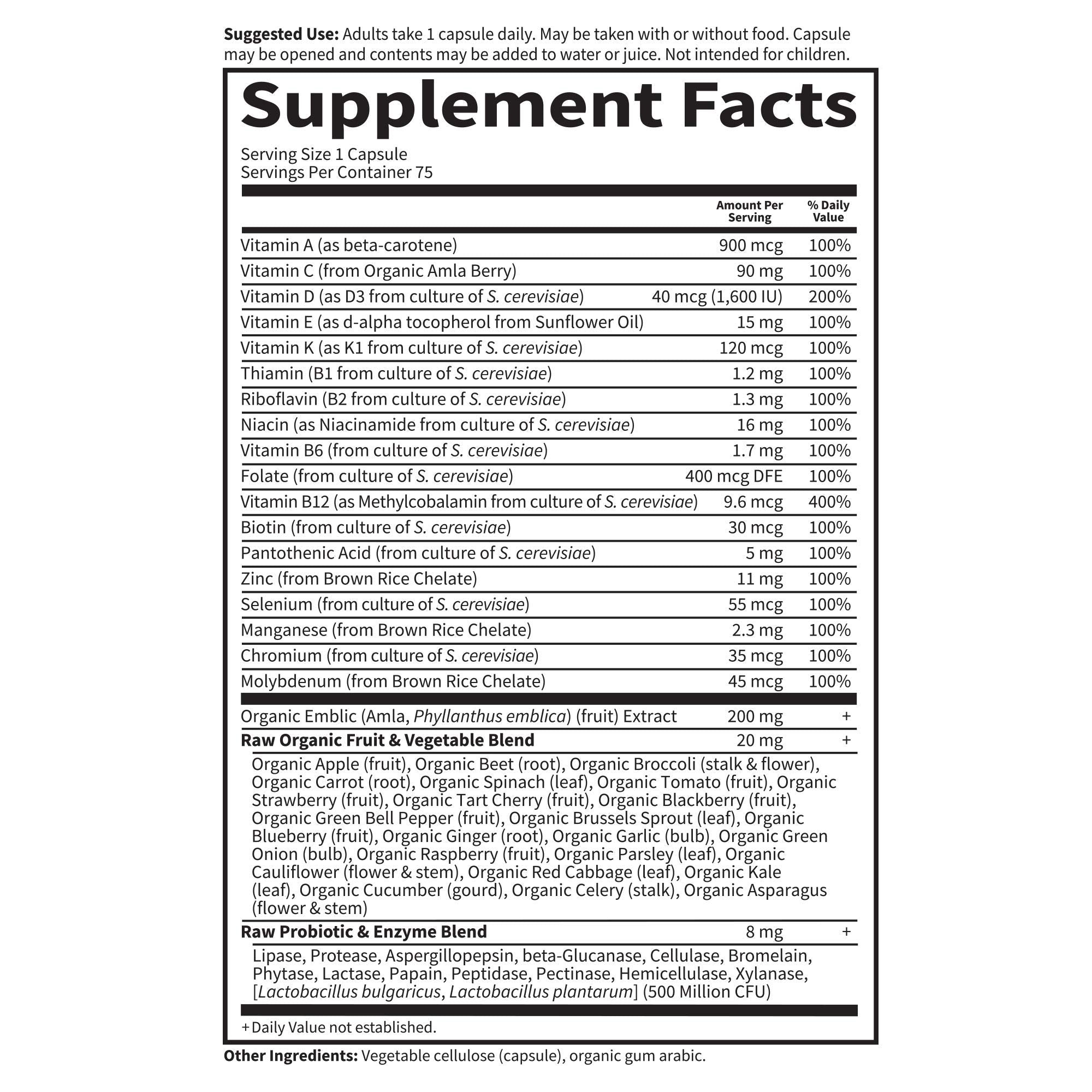 Garden of Life Vitamin Code Raw One for Men, Once Daily Multivitamin, 75 Capsules, One a Day Mens Vitamins Plus Fruit, Veggies & Probiotics for Mens Health Garden of Life buy supplements canada