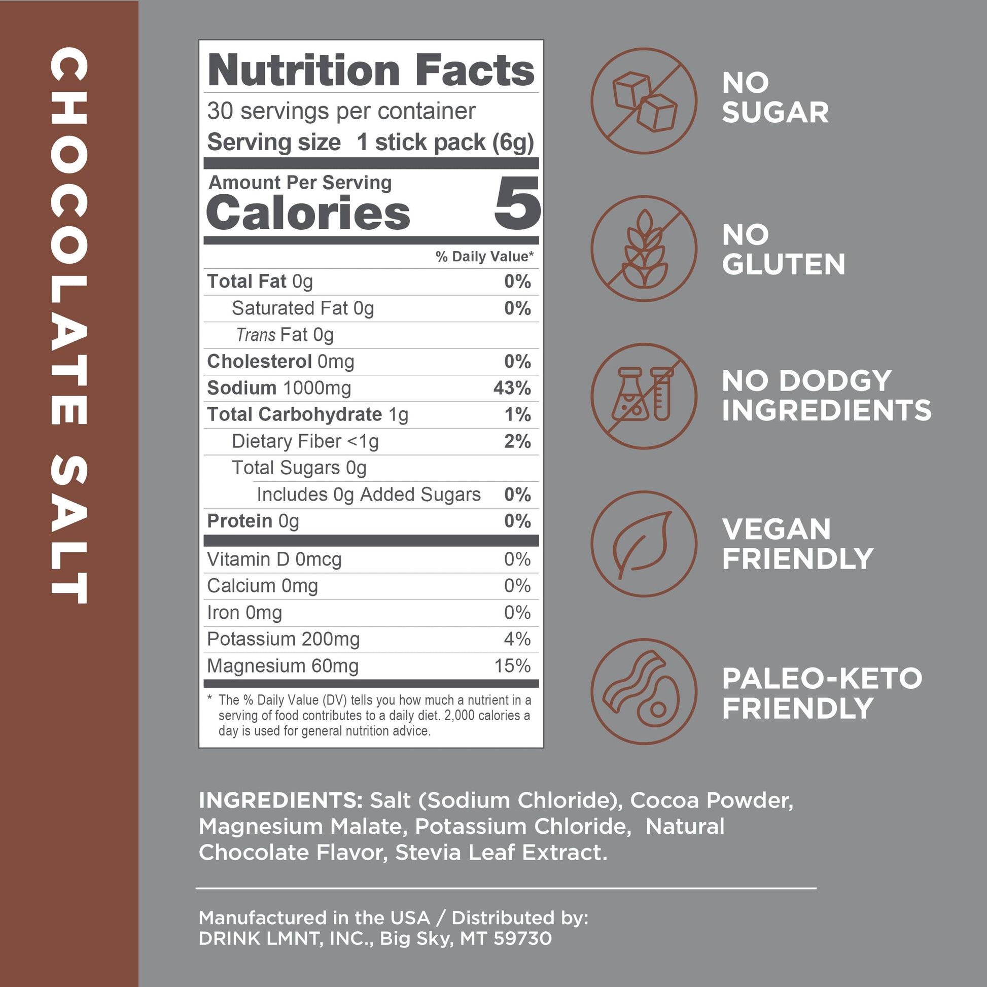 LMNT Zero-Sugar Electrolytes - Hot Chocolate Salt - Hydration Powder Packets Drink LMNT buy supplements canada