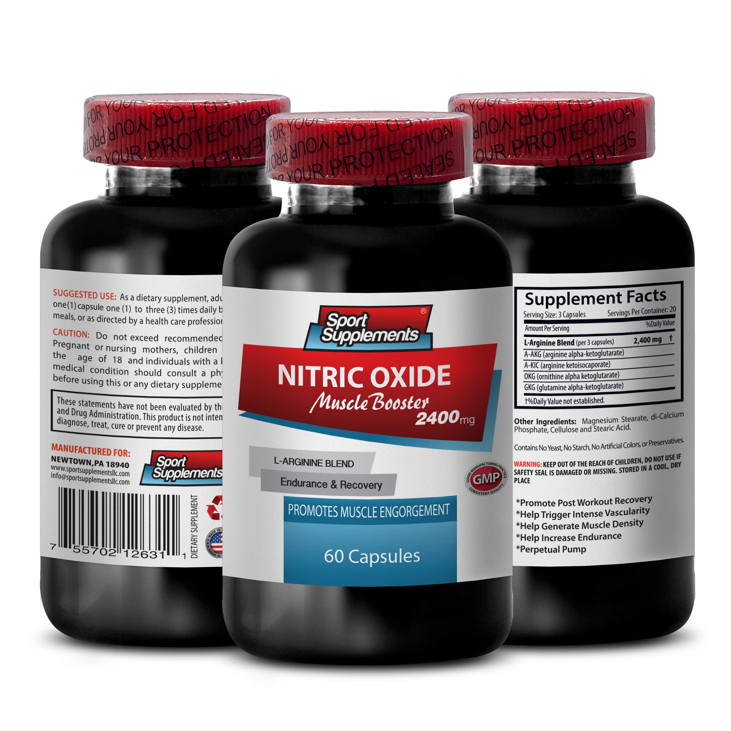 L-arginine Supplement - Nitric Oxide Booster 2400mg - Nitric Oxide Booster - pre Workout Sport Supplements buy supplements canada