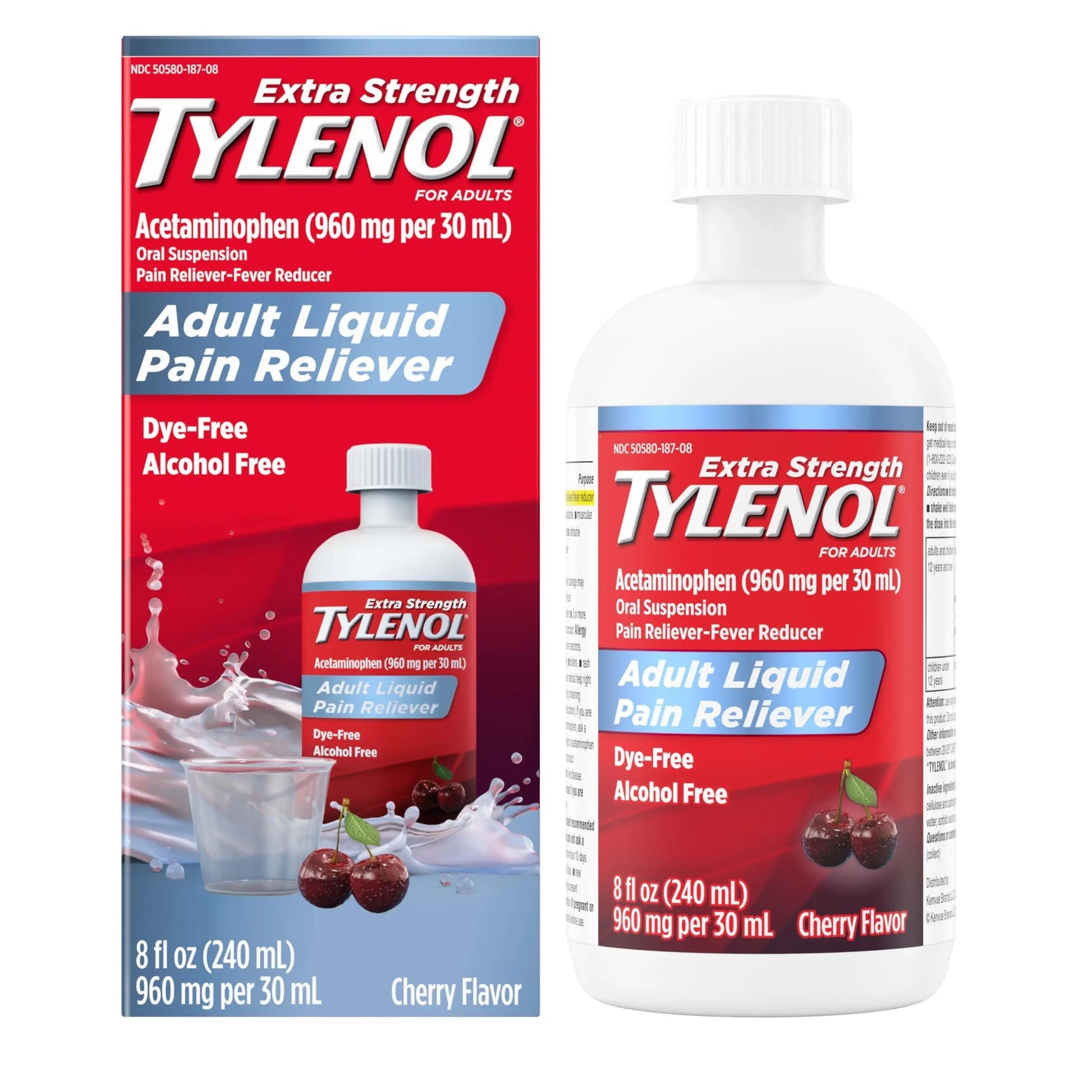 Tylenol Adult Liquid Pain Reliever and Fever Reducer, Extra Strength Liquid Acetaminophen for Fast Pain Relief for Headaches & Other Minor Pain, Cherry Flavor, Dye & Alcohol Free, 8 fl. oz Tylenol buy supplements canada