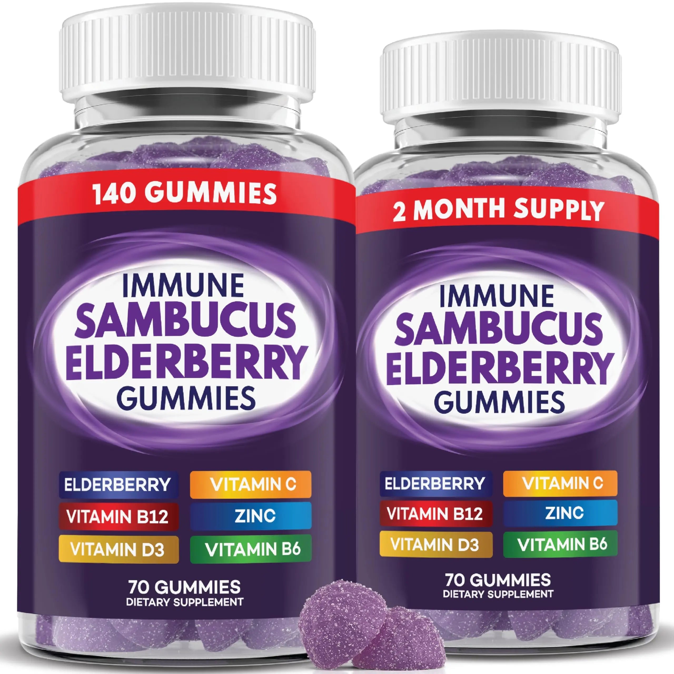 Elderberry Gummies Immune Support, Daily Support for Kids and Adults*, with Sambucus Elderberry, Zinc, Vitamin C, D3, B6, B12, Plus PAYÉ buy supplements canada