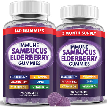 Elderberry Gummies Immune Support, Daily Support for Kids and Adults*, with Sambucus Elderberry, Zinc, Vitamin C, D3, B6, B12, Plus PAYÉ buy supplements canada