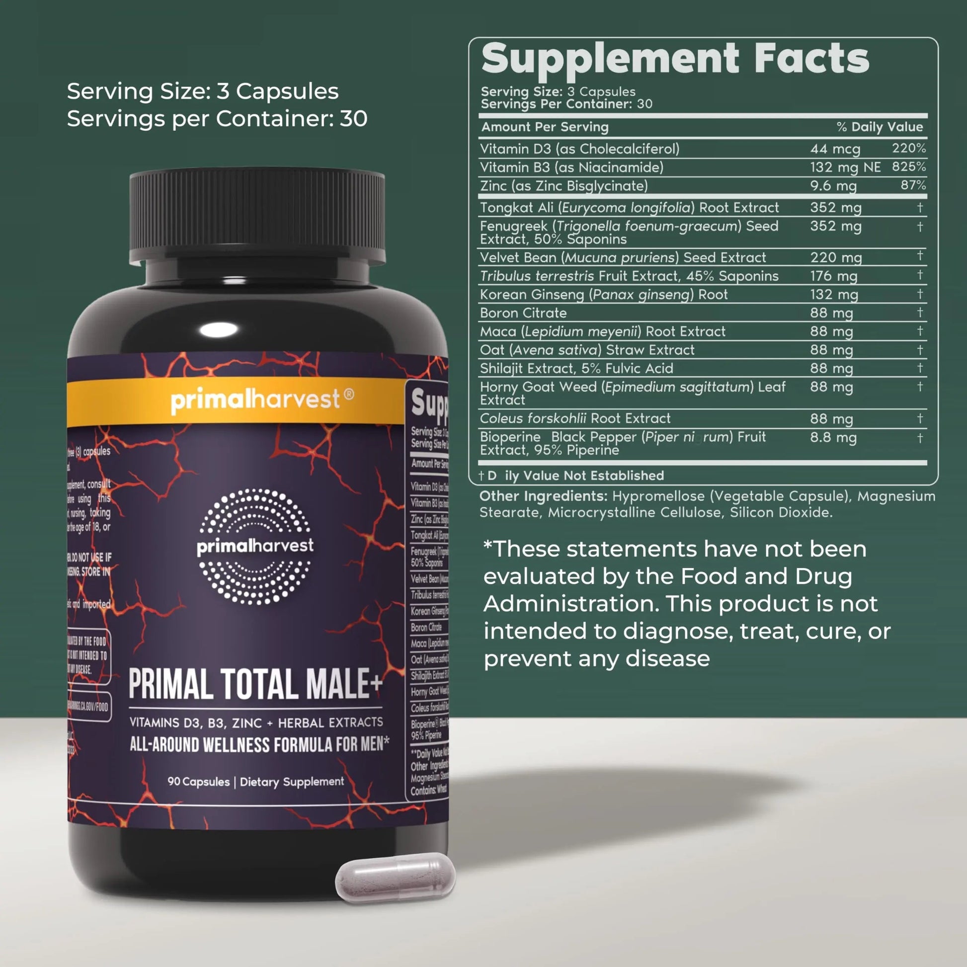 Primal Harvest Total Male+ Multivitamin for Men Vitamins, Minerals and Herbal Support for Energy, Vitality, Immune Health Primal Harvest buy supplements canada