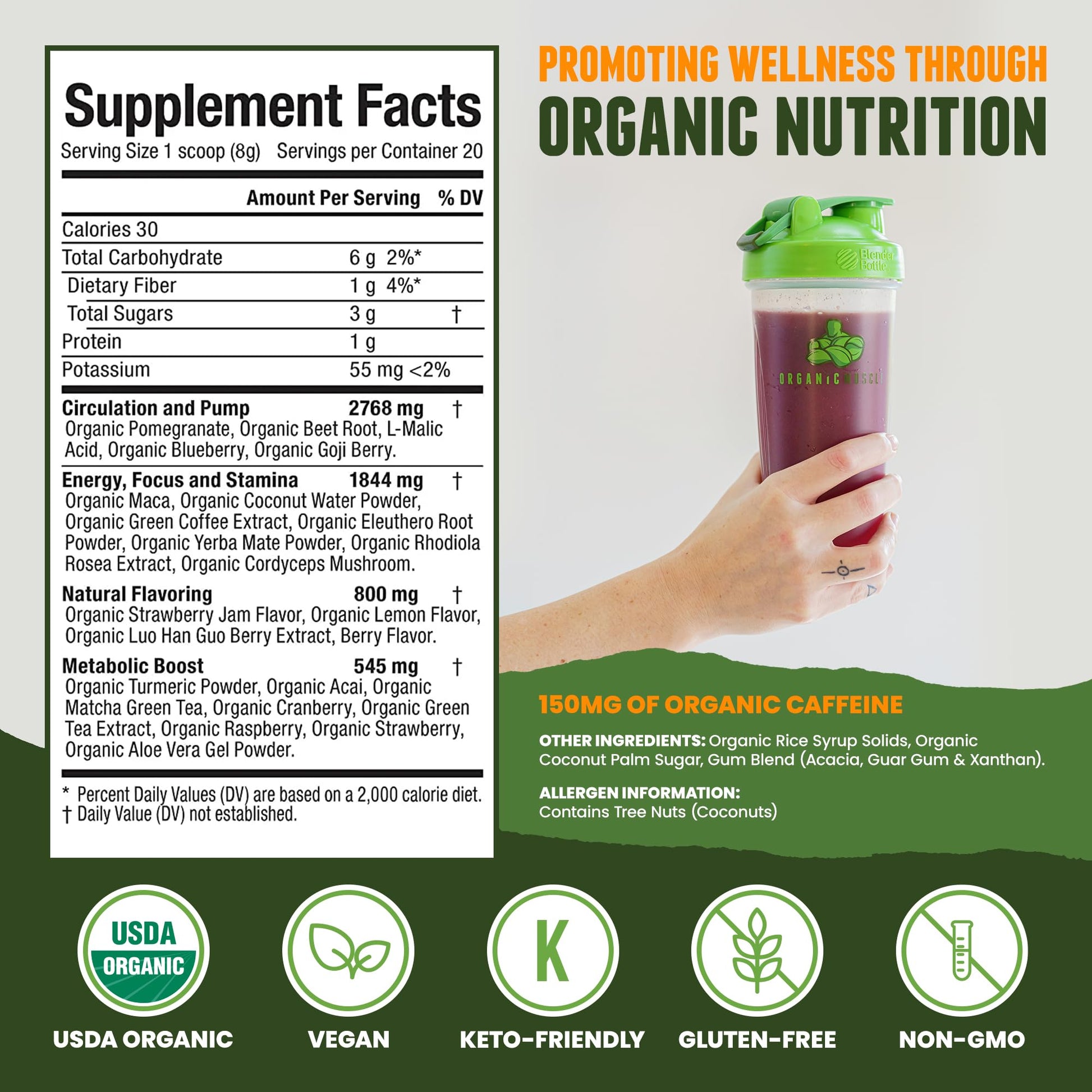Organic Muscle Superfood Pre Workout Powder for Men & Women, Lemon Berry Organic Muscle buy supplements canada
