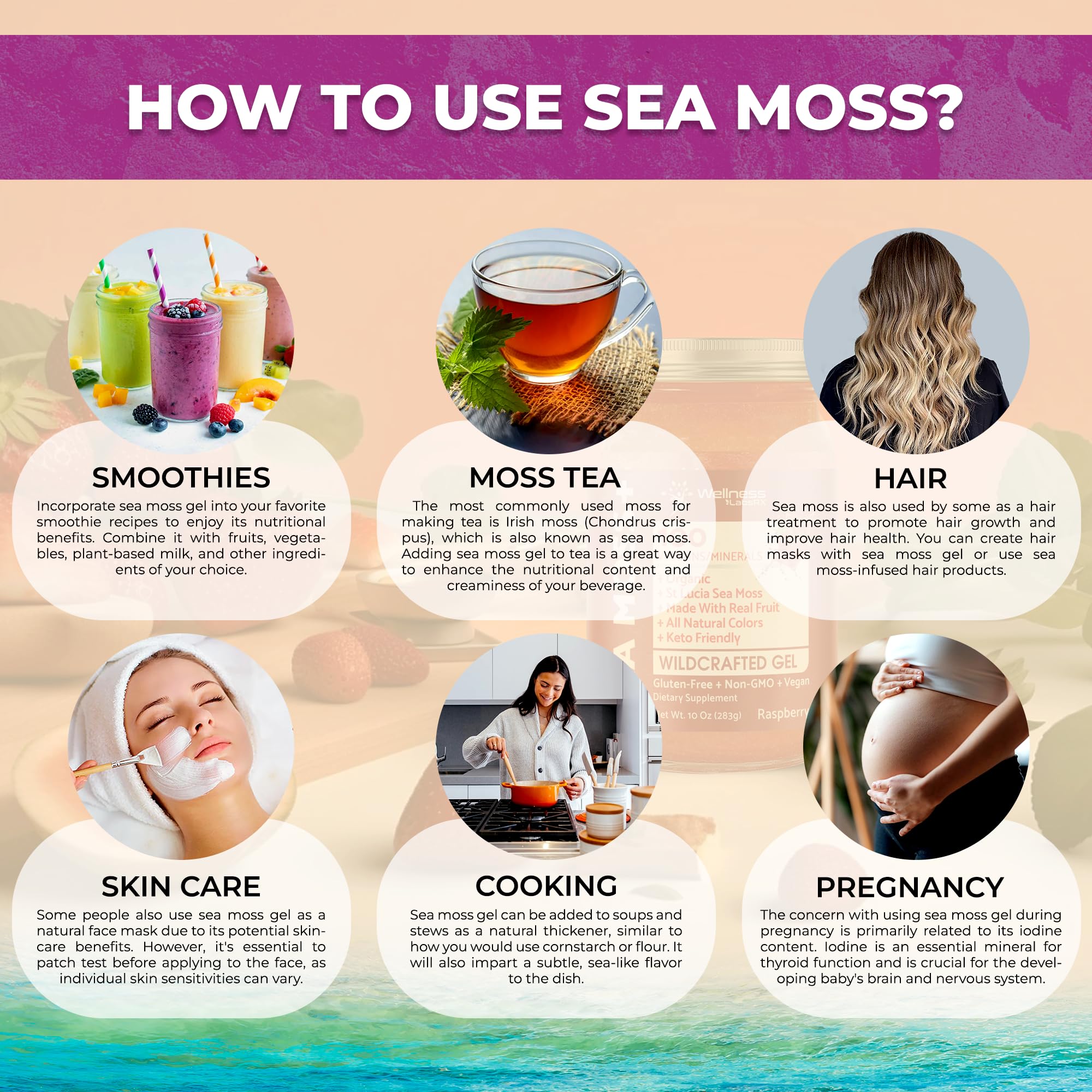 WELLNESS LABSRX Irish Sea Moss Gel Raw - Wildcrafted Superfood Seamoss Gel - Elderberry Flavor, Vitamin and Mineral-Rich from Pristine Caribbean Waters, Immune and Digestive Health Support - 10 oz. WELLNESS LABSRX buy supplements canada