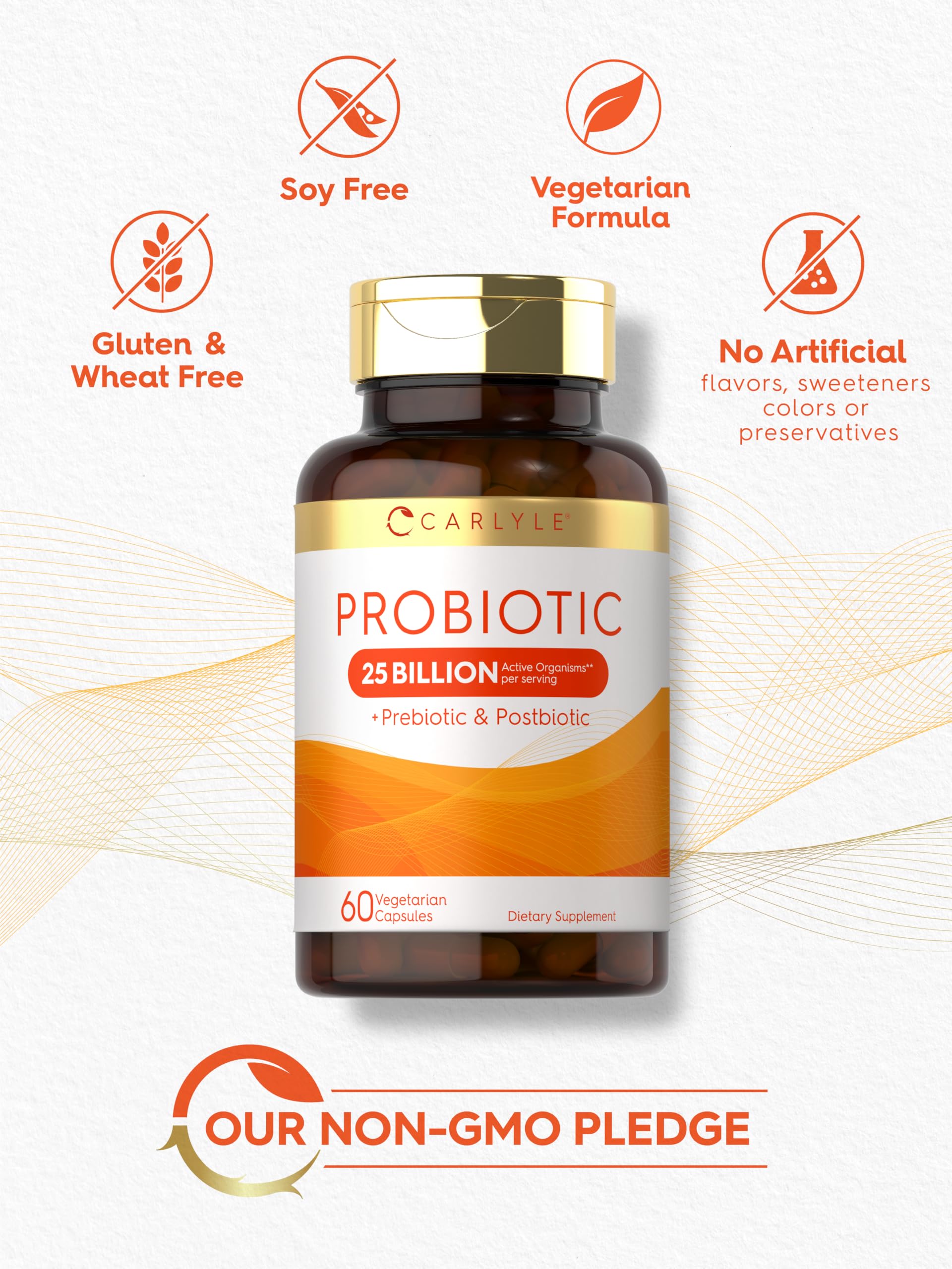 Carlyle Probiotic with Prebiotics & Postbiotics | 25 Billion CFU | 60 Capsules | Supplement for Women & Men | Powder Pills Carlyle buy supplements canada