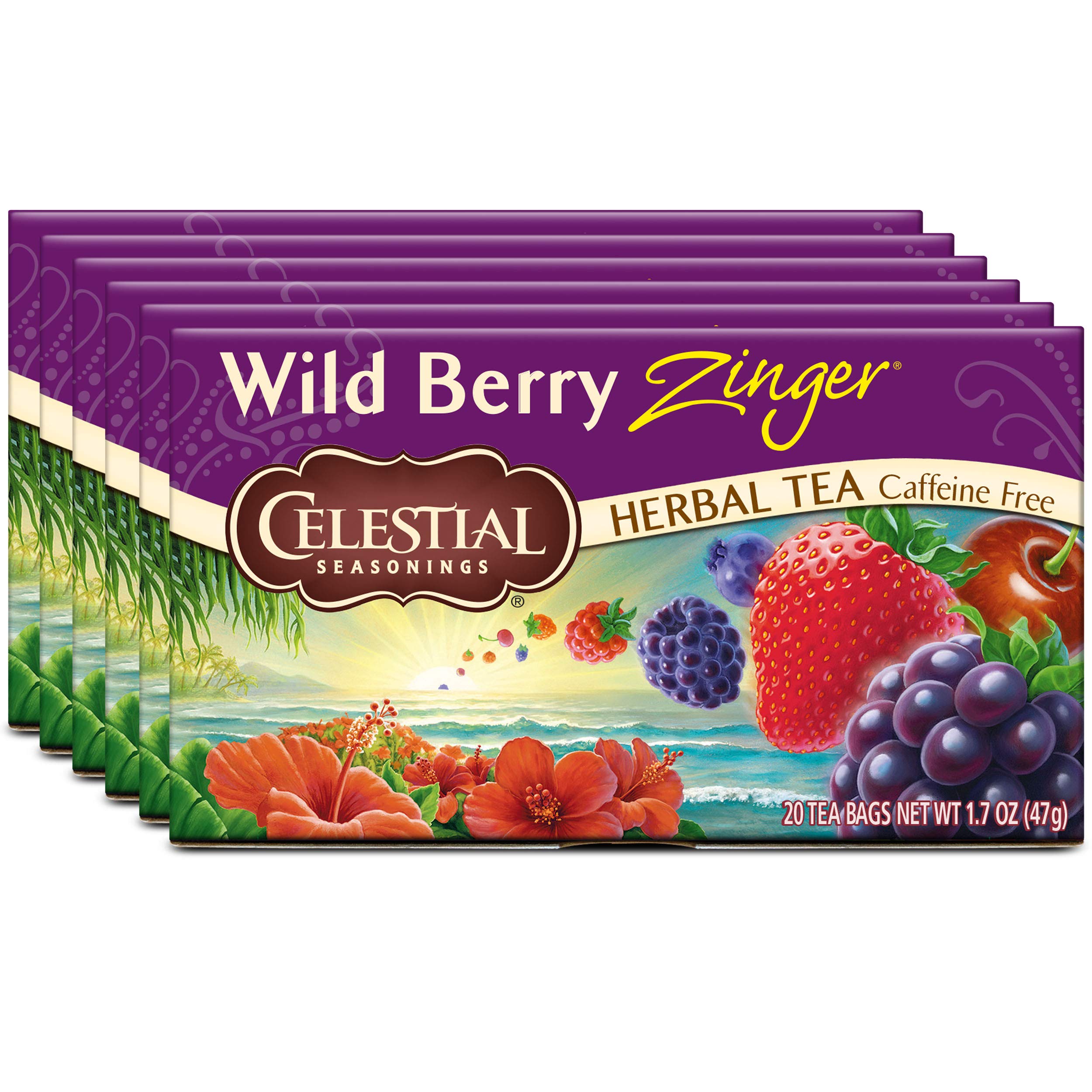 Celestial Seasonings Herbal Tea, Wild Berry Zinger, 20 Count (Pack of 6) Celestial Seasonings buy supplements canada