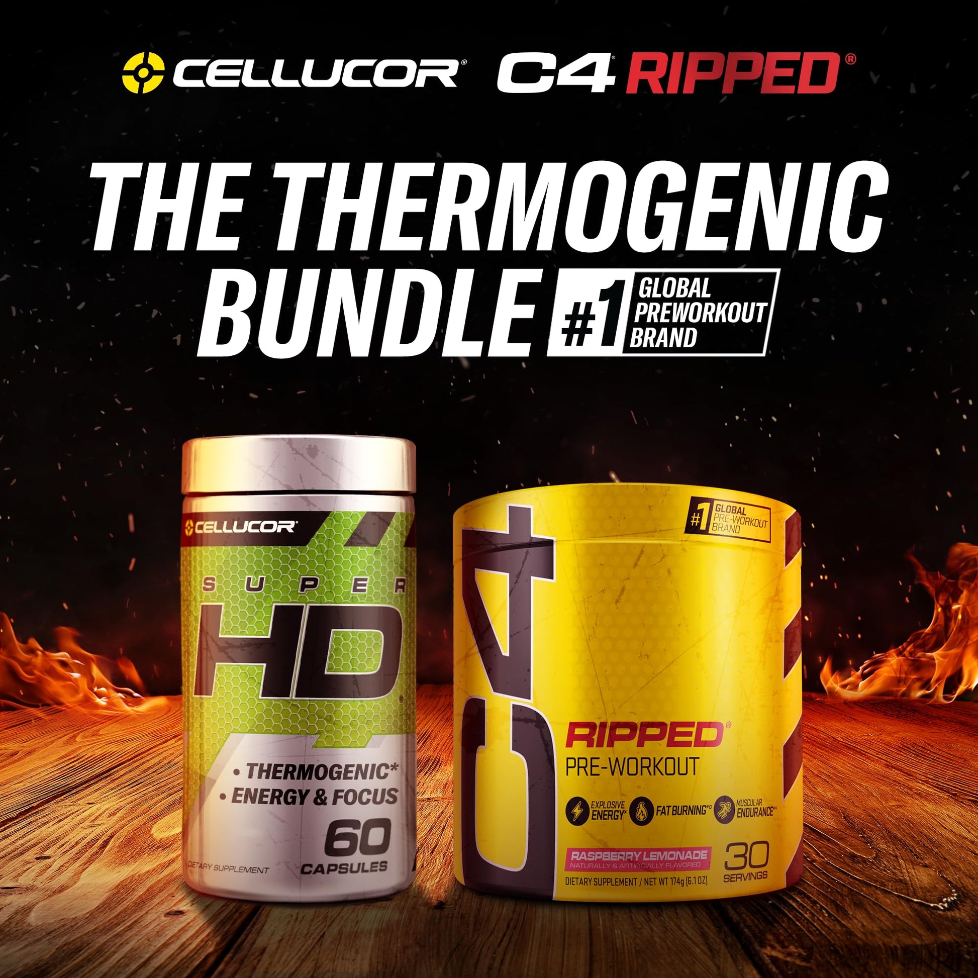 C4 Ripped & SuperHD, The Thermogenic Bundle, C4 Ripped Pre Workout Powder Cellucor buy supplements canada