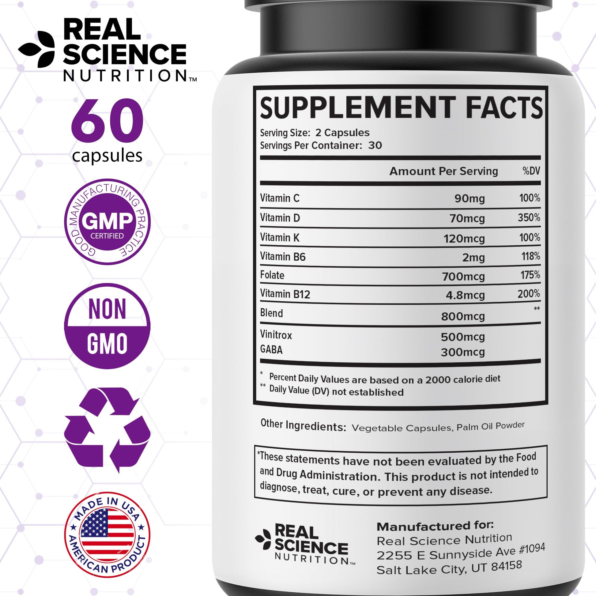 Real Science Perimenopause Supplements for Women for Hormone Balance & Energy Support – Nitric Oxide Formula with Vinitrox, GABA & Essential Vitamins for Hot Flashes, Mood & Energy – 60 Caps Real Science Nutrition buy supplements canada