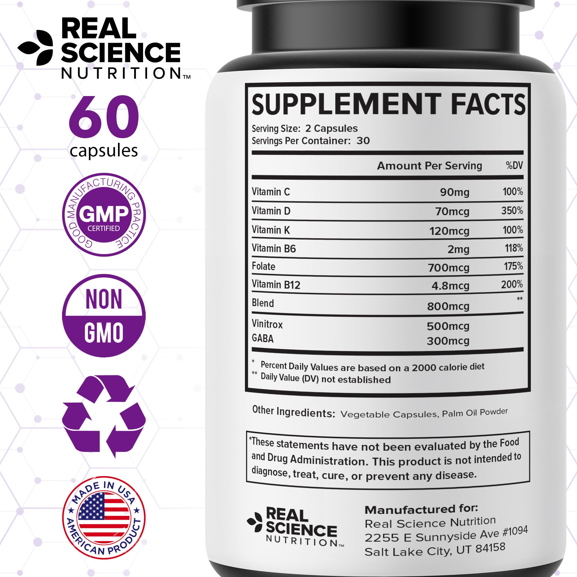 Real Science Perimenopause Supplements for Women for Hormone Balance & Energy Support – Nitric Oxide Formula with Vinitrox, GABA & Essential Vitamins for Hot Flashes, Mood & Energy – 60 Caps Real Science Nutrition buy supplements canada