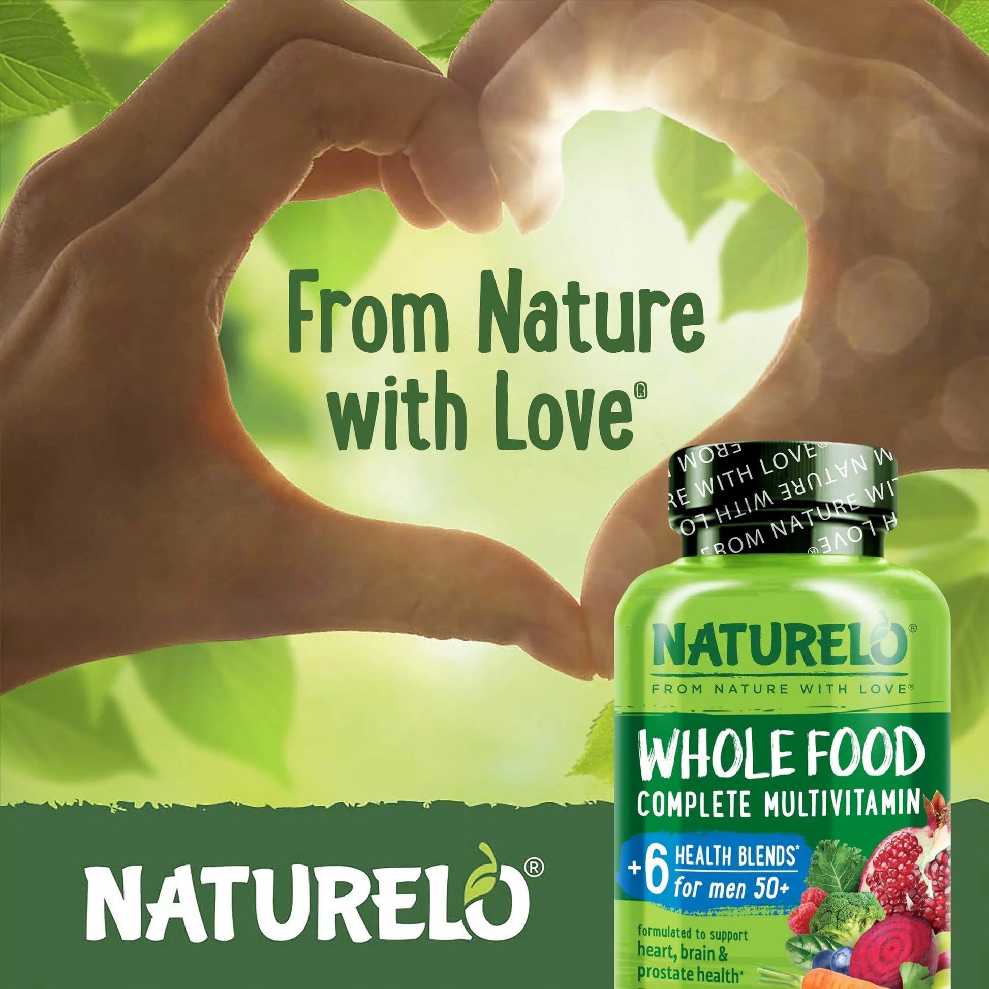 NATURELO Whole Food Multivitamin for Men 50+ - with Vitamins, Minerals, Organic Herbal Extracts - Vegan Vegetarian NATURELO buy supplements canada