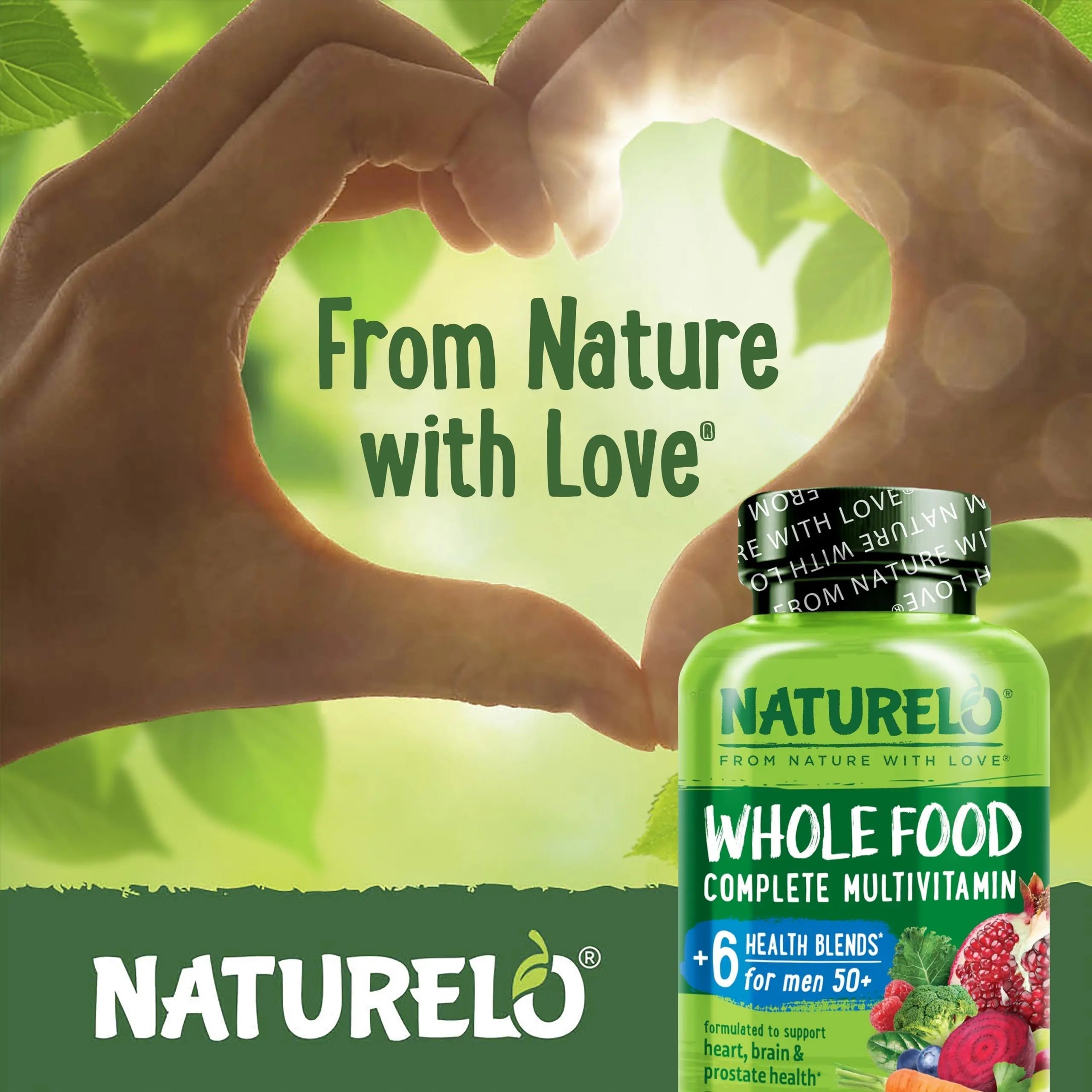 NATURELO Whole Food Multivitamin for Men 50+ - with Vitamins, Minerals, Organic Herbal Extracts - Vegan Vegetarian NATURELO buy supplements canada