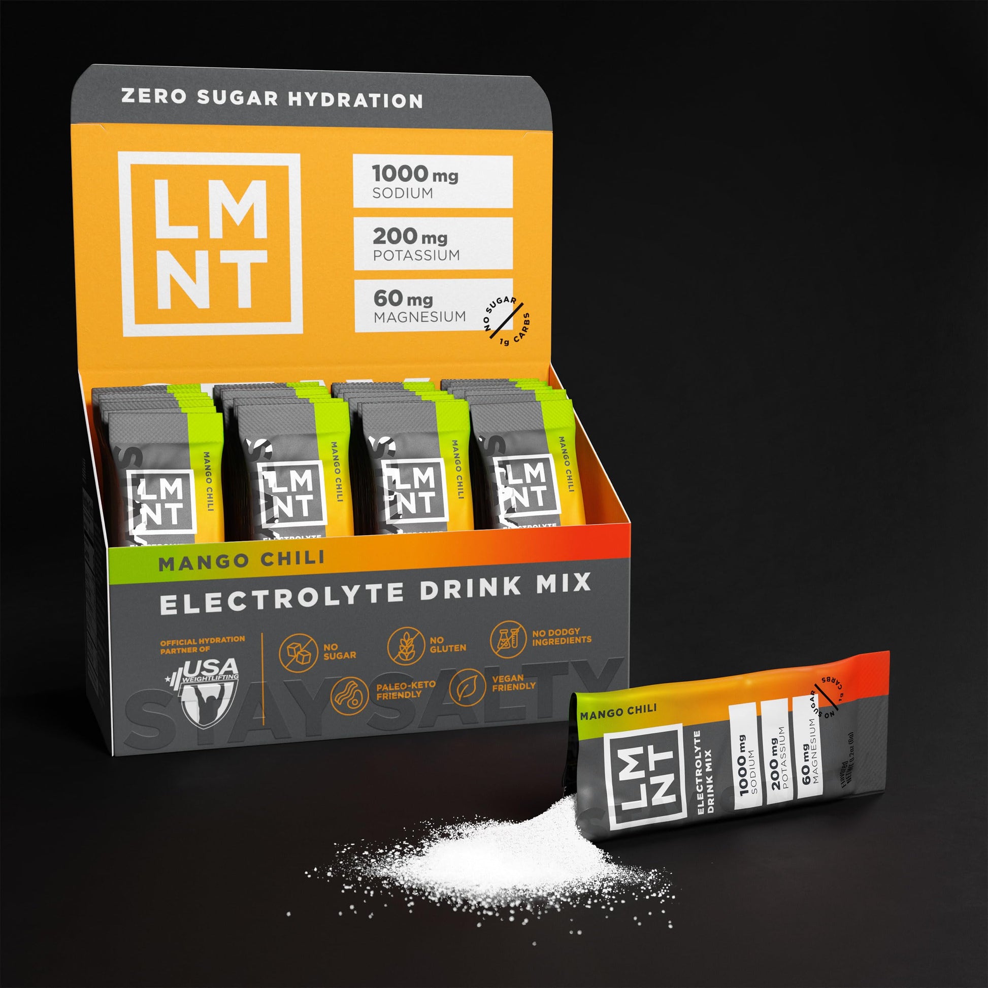 LMNT Zero Sugar Electrolytes - Mango Chili Salt | Drink Mix | 30 Count Drink LMNT buy supplements canada