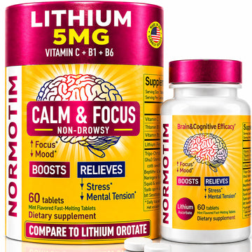 Calm & Focus Support – Lithium Ascorbate 5mg Fast-Dissolve Tablets with Vitamin C, B1 & B6 – Non-Drowsy Cognitive & Memory Support NORMOTIM buy supplements canada