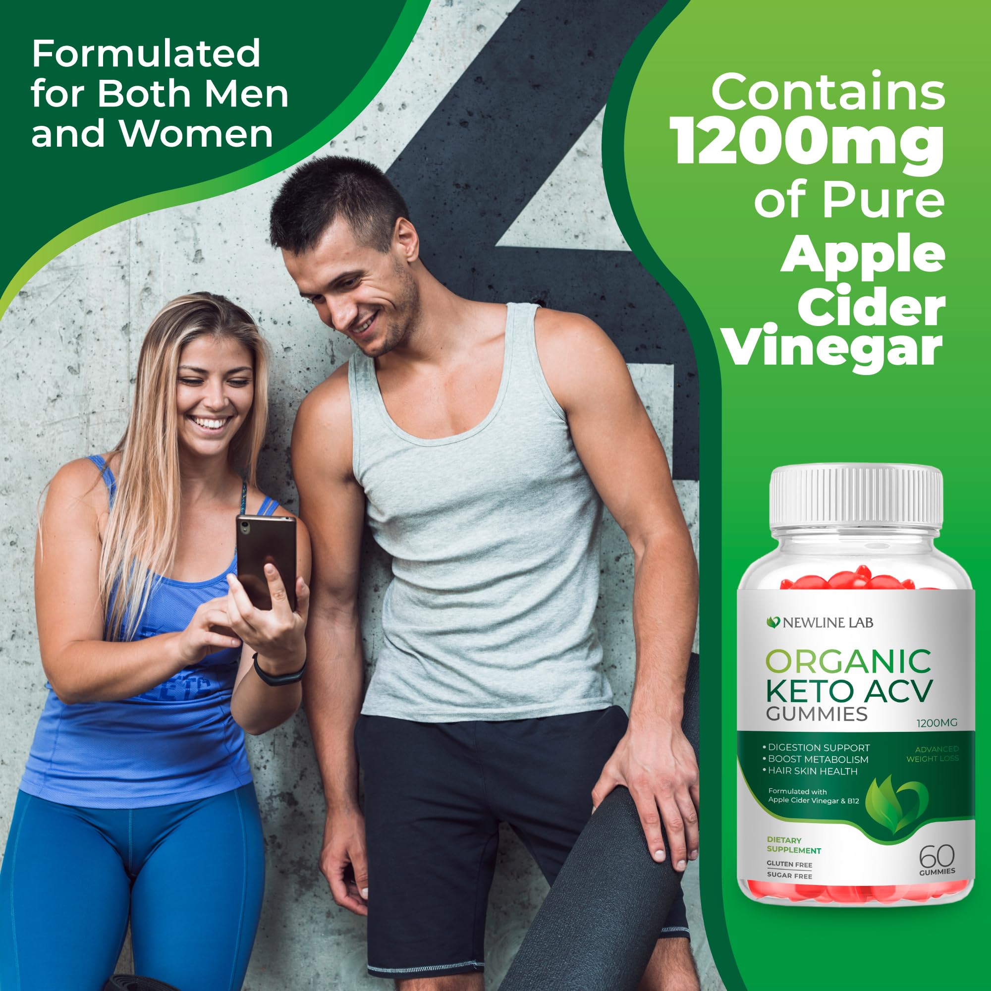 Organic Keto ACV Gummies for Advanced Weight Loss Fat Burn - Sugar Gluten Free Apple Newline Lab buy supplements canada