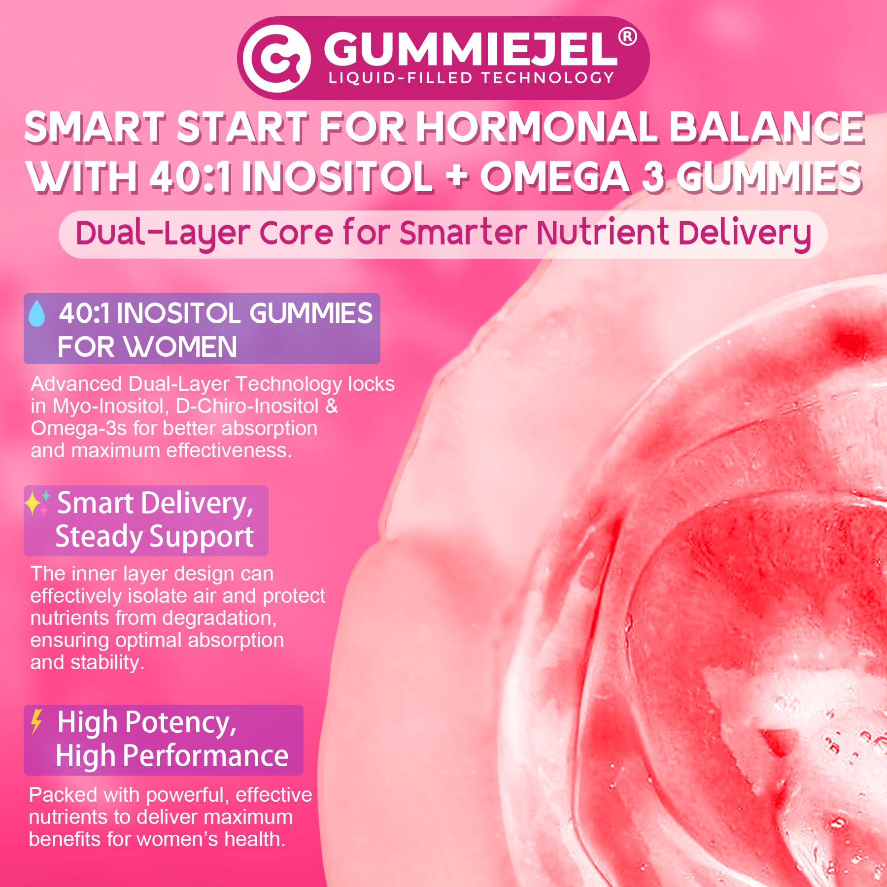 Myo-Inositol & D-Chiro Ideal 40:1, Inositol + Omega-3(3:1) Gummies, Hormone Balance for Women | Sugar Free Inositol Gummies w/Omega 3 DHA:EPA (3:1), Inositol Supplement for Cycle Health, Vegan, 60 Ct EnvyCure buy supplements canada