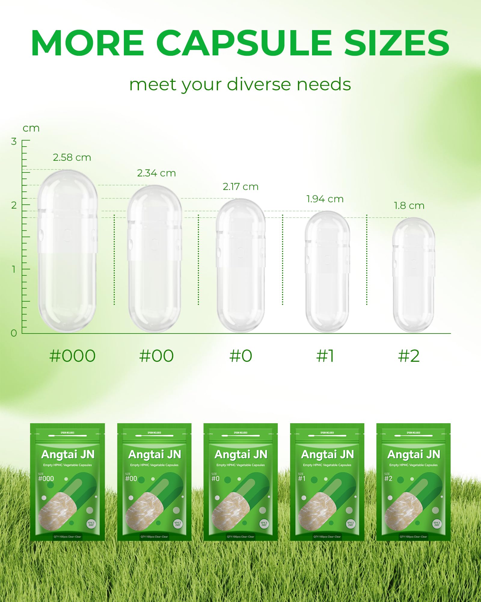 Angtai JN Vegan Empty Pill Capsules Size 2 Plant Based Clear (100 Count) Gluten Free, Non-GMO, Halal Certified Caps Filling Kit with 2 Spoons for Vegetarian DIY Your Own Supplements Angtai JN buy supplements canada