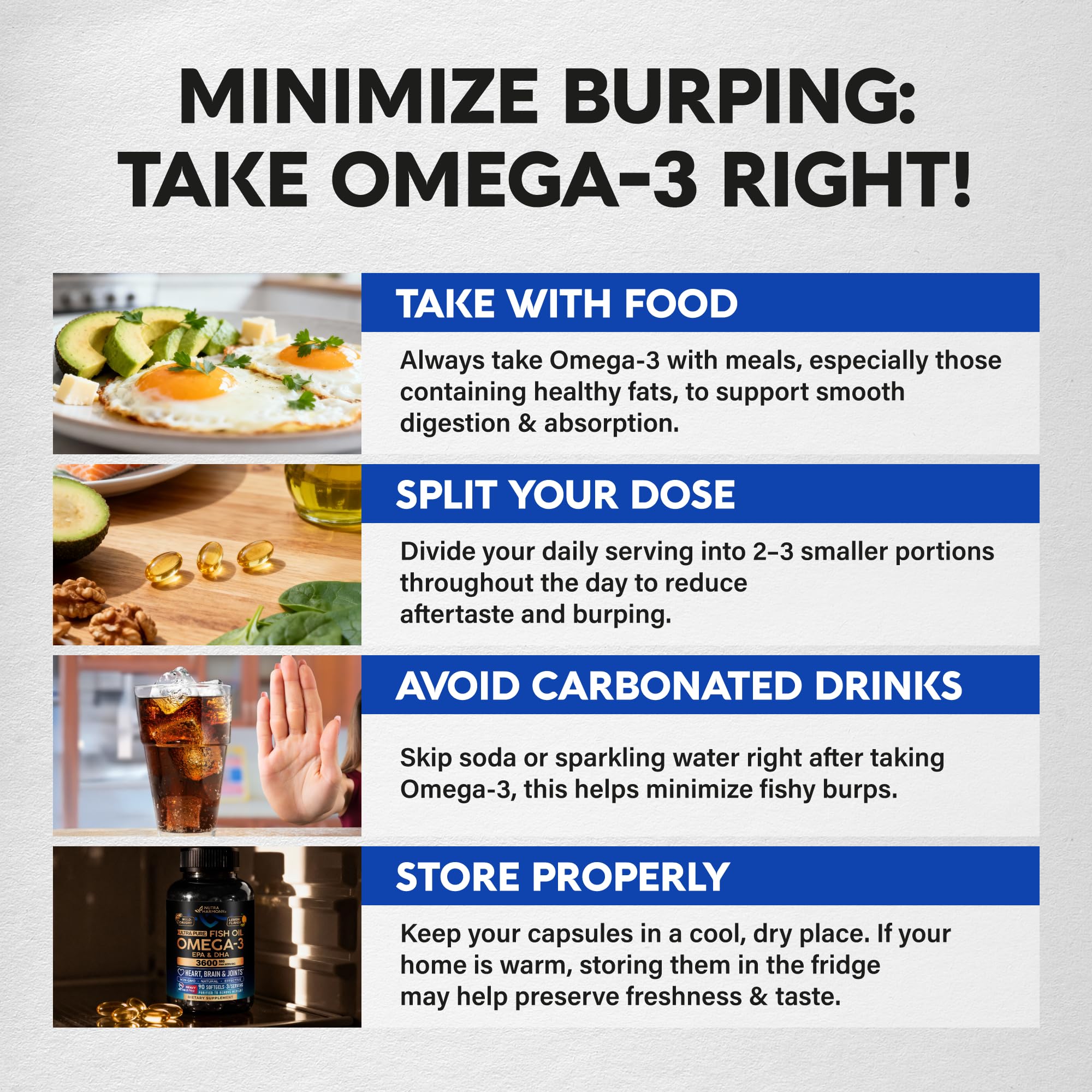 Omega 3 Fish Oil 3600 mg - Omega 3 Supplement | EPA & DHA - Heavy Metals Free - Heart, Brain & Joint Support - Purified Fish Oil for Men & Women - Lemon Flavored - Made in USA, 90 Softgels NUTRAHARMONY buy supplements canada