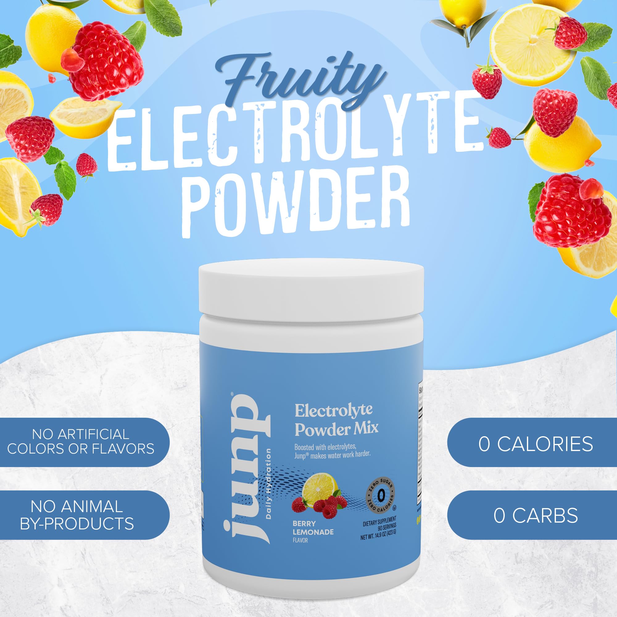 JUNP Electrolytes Powder No Sugar No Carbs – Berry Lemonade Keto Electrolyte Drink Mix - Potassium & Salt Hydration Powder Electrolytes - Zero Calorie Sugar Free Electrolyte Powder, 90 Servings JUNP buy supplements canada