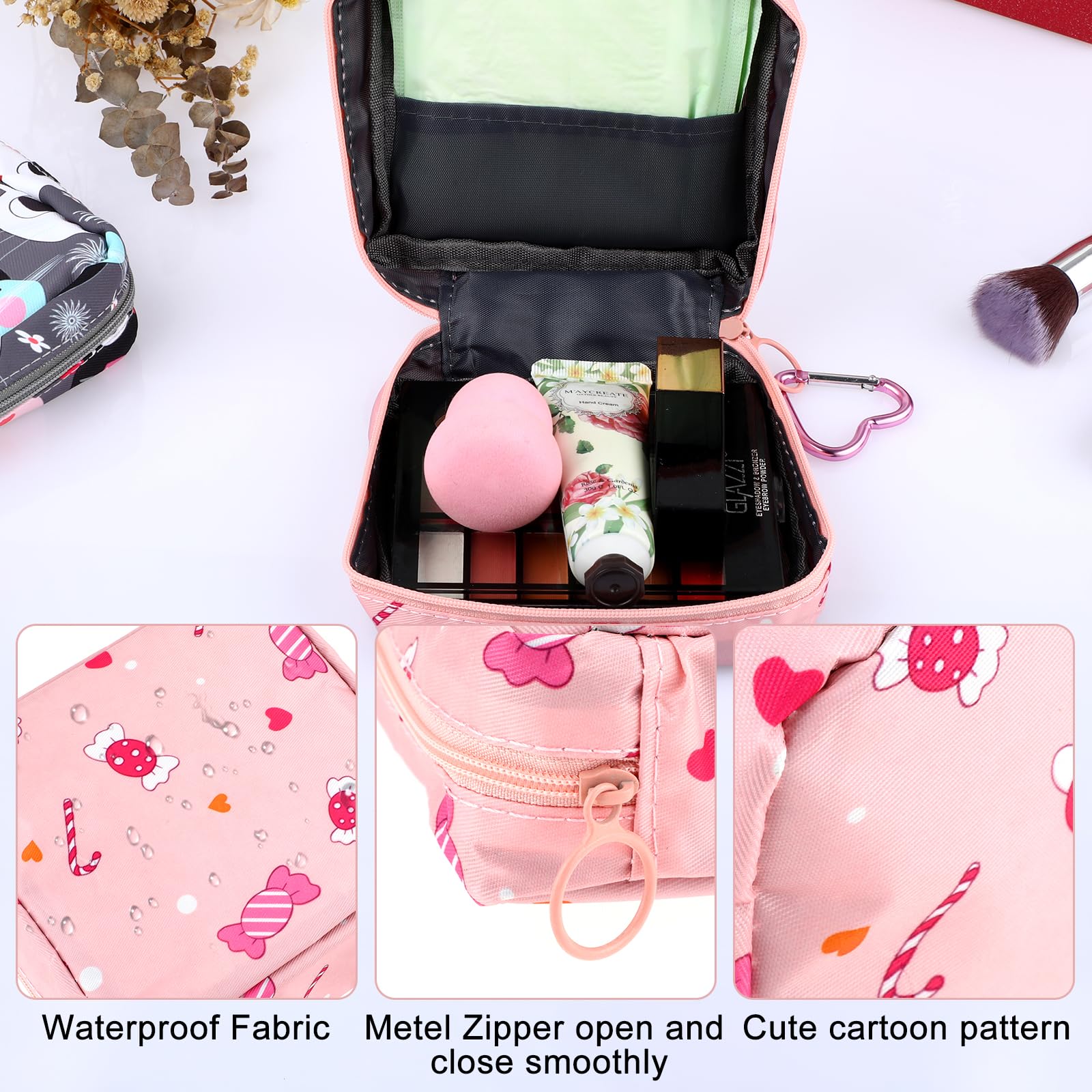 Abeillo 2Pcs Period Bag with Heart Carbiner, Sanitary Pad Storage Bag Samll Period Pouch Abeillo buy supplements canada