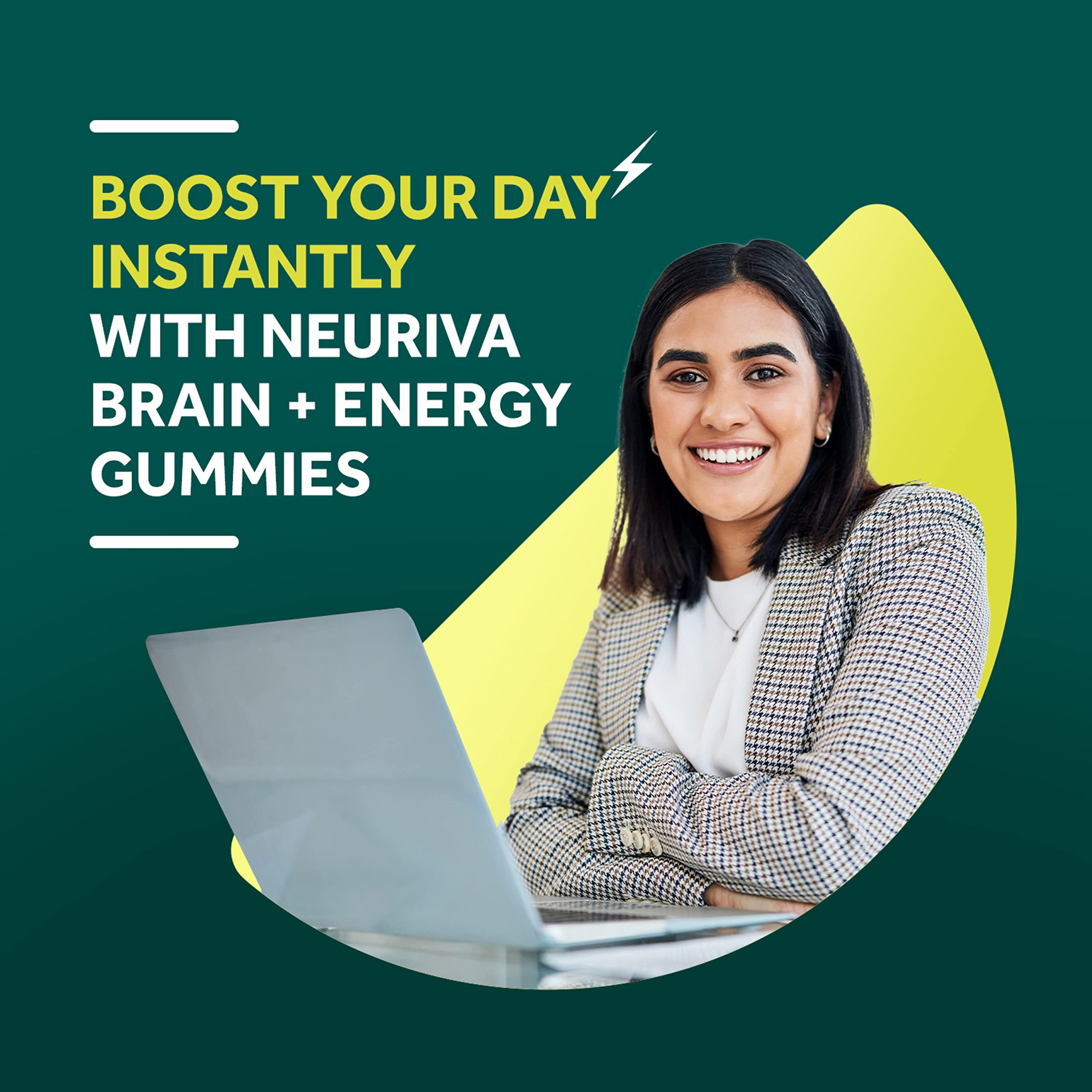 NEURIVA Brain + Energy Gummies, Nootropic Brain Supplements for Focus and Concentration with Neurofactor, Vitamin B12 & Caffeine for an Energy Boost*, 75ct Natural BlackBerry NEURIVA buy supplements canada