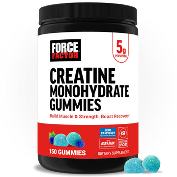 Force Factor Creatine Monohydrate Gummies, NSF Certified, 5g Dose for Men & Women to Support Muscle, Strength, Recovery, Cognitive Health & Memory, Packaging May Vary, Blue Raspberry, 150 Gummies Force Factor buy supplements canada