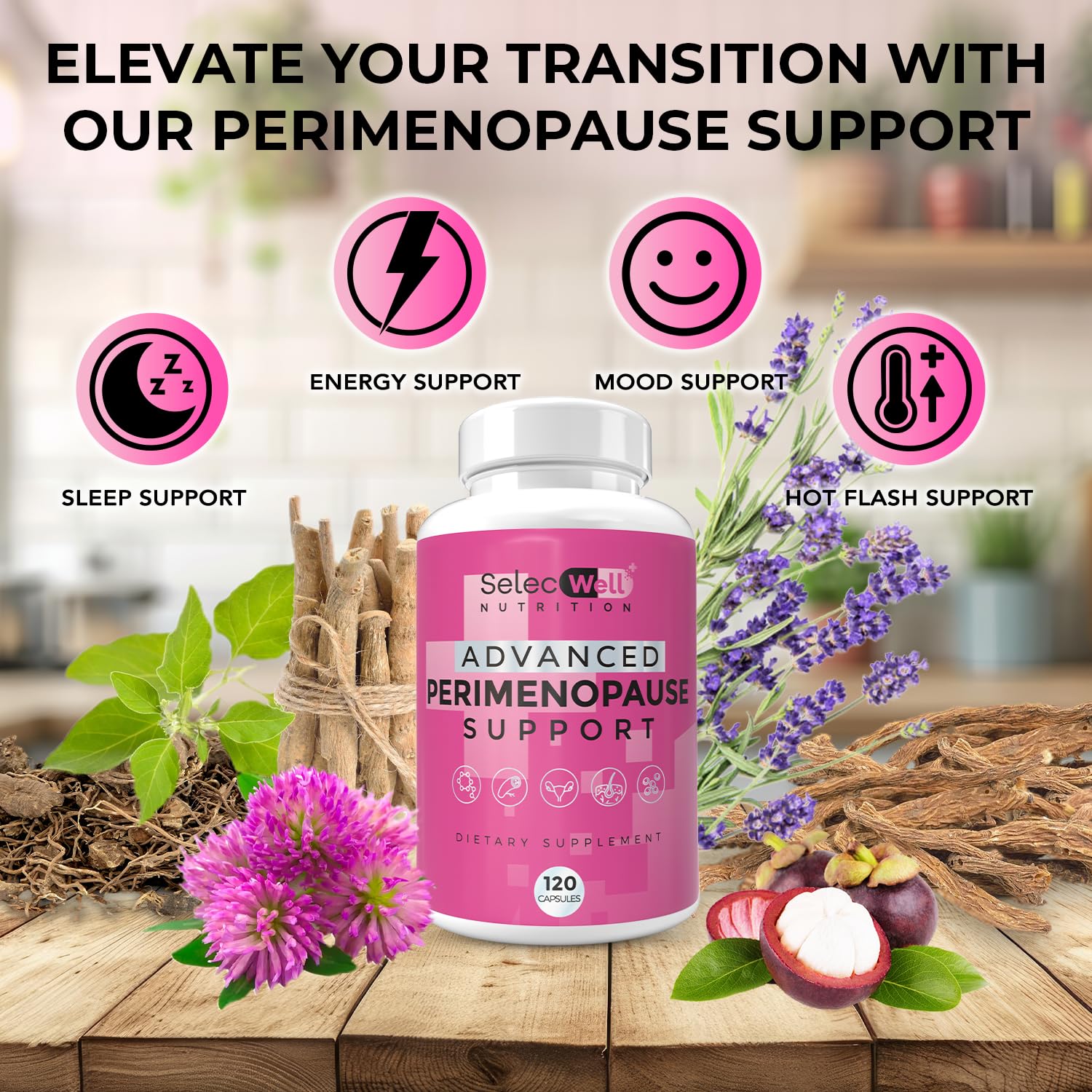 Perimenopause & Menopause Support Supplement for Women – Multi‑Symptom Relief with Black Cohosh & Red Clover Isoflavones | Ashwagandha Adaptogen & Herbal Blend | Hormone Balance Support | 120 Capsules SelecWell buy supplements canada