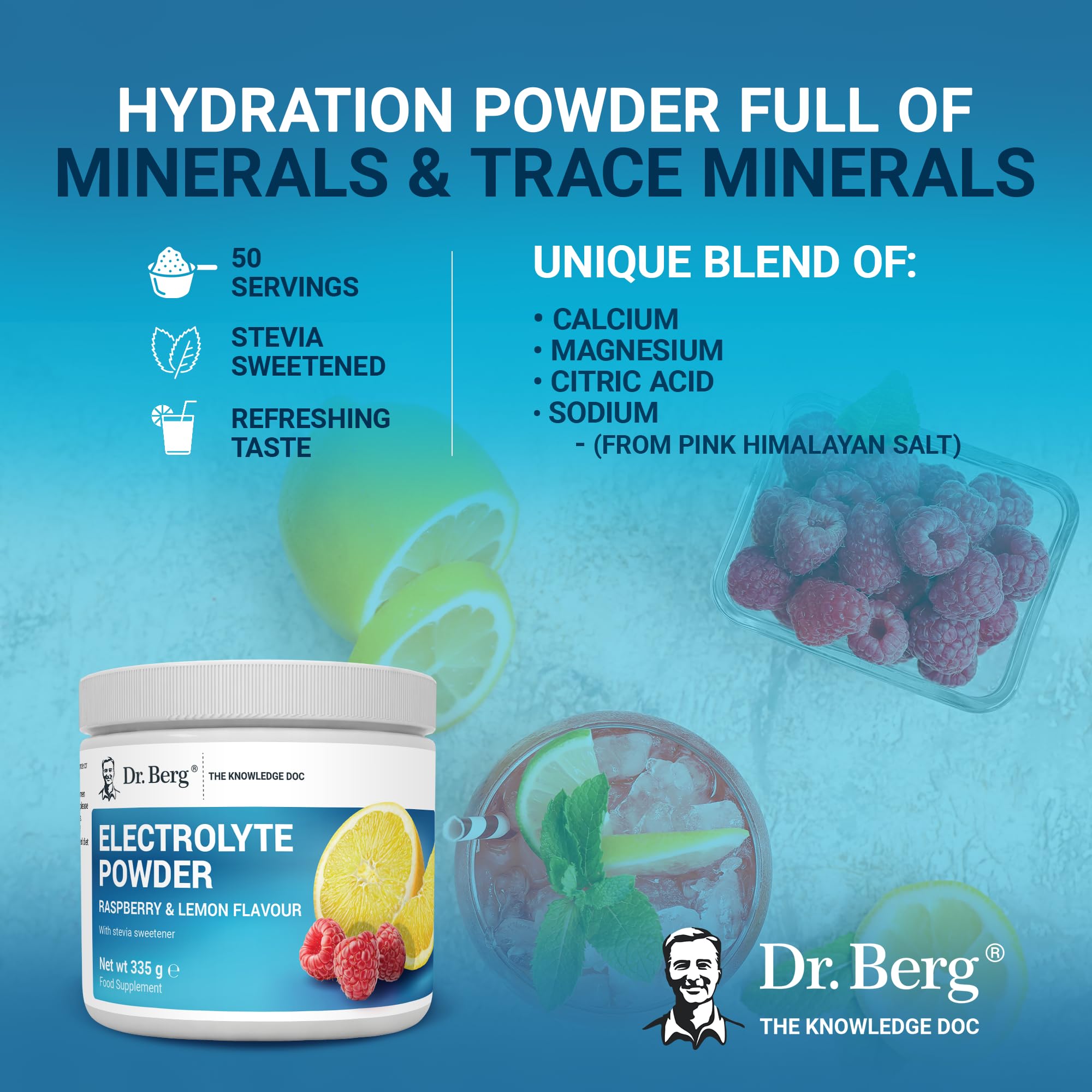 Dr. Berg Electrolyte Powder - Electrolyte Drink Supplements with 1000mg Potassium Dr. Berg Nutritionals buy supplements canada